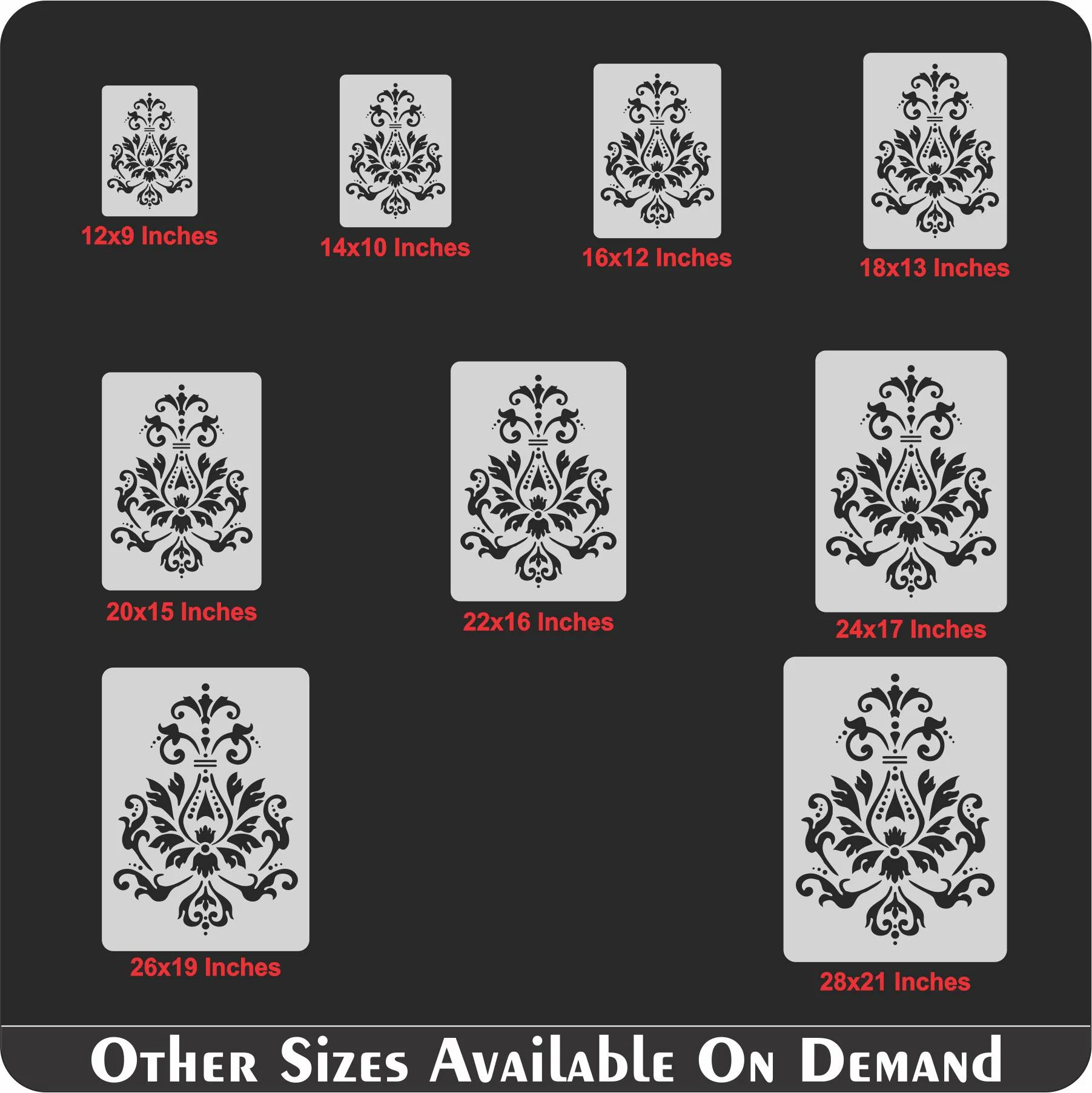 Damask Reusable Stencil Used for Tile, Wood, Floor, Wall. ID #499 - Image 7