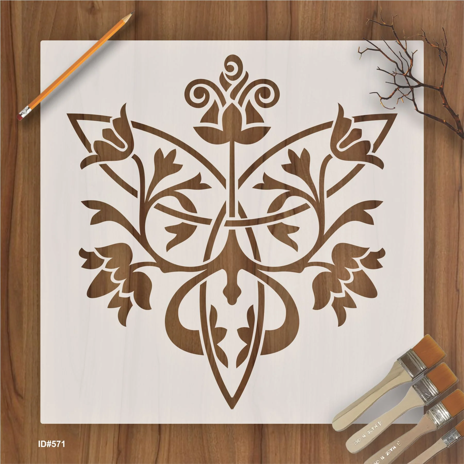 Damask Stencil Wall Painting Scrapbook Coloring Embossing Album Decorative Template. ID #571