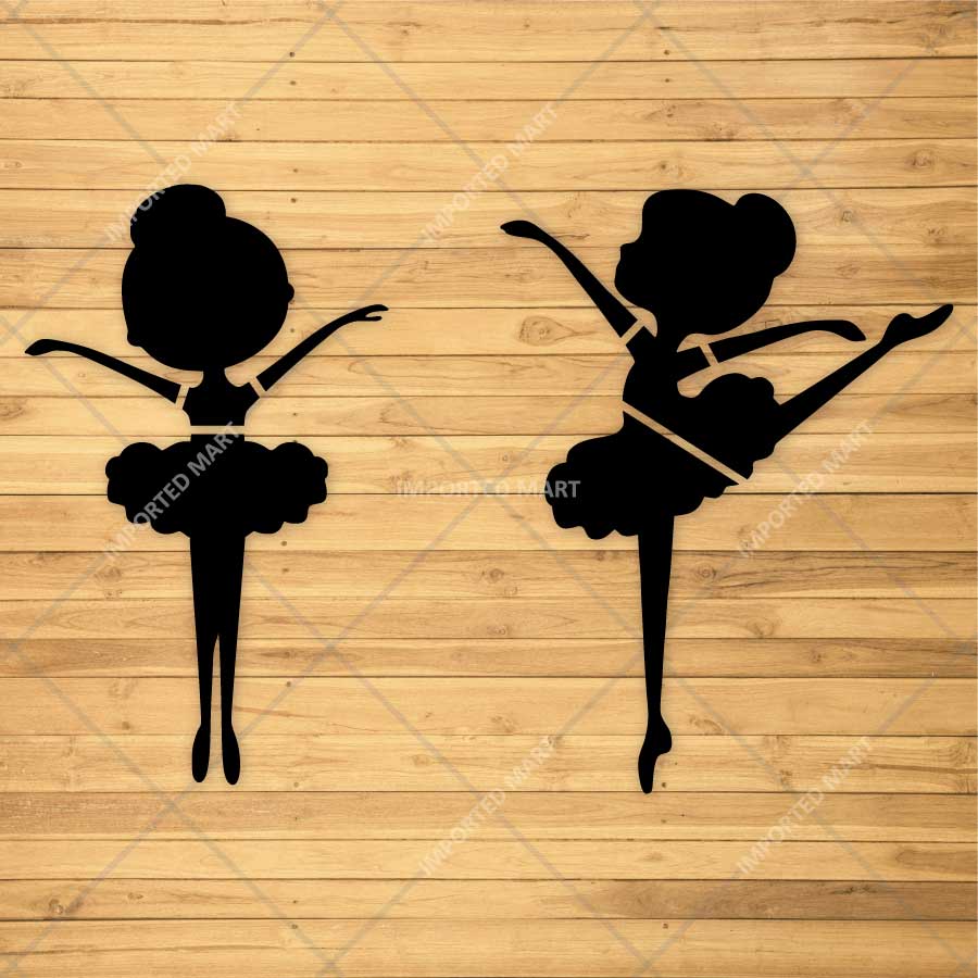 Dancing Ballerina Stencil Pack of 2 for Wall, Wood & Fabric Art – Ballet Girl Silhouette Designs – ID# 800 - Image 3