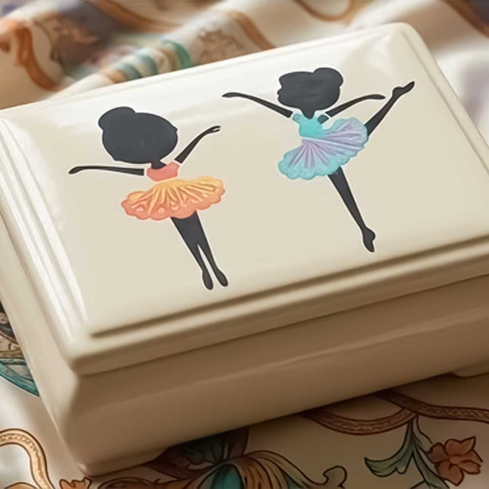 Dancing Ballerina Stencil Pack of 2 for Wall, Wood & Fabric Art – Ballet Girl Silhouette Designs – ID# 800 - Image 7