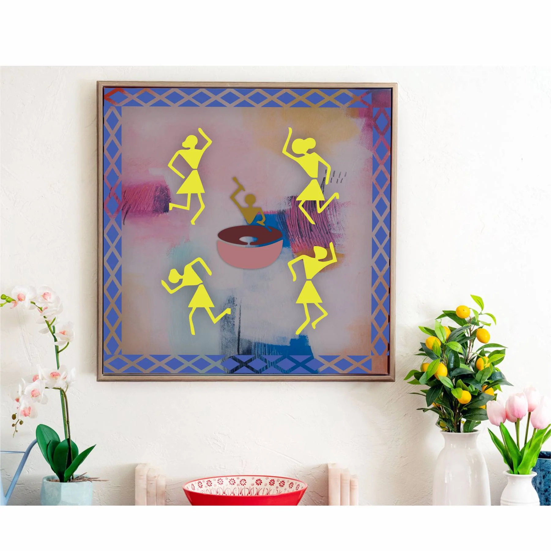 Dancing Warli Stencil for Painting on Canvas, Wall, Wood. ID #4514 - Image 6