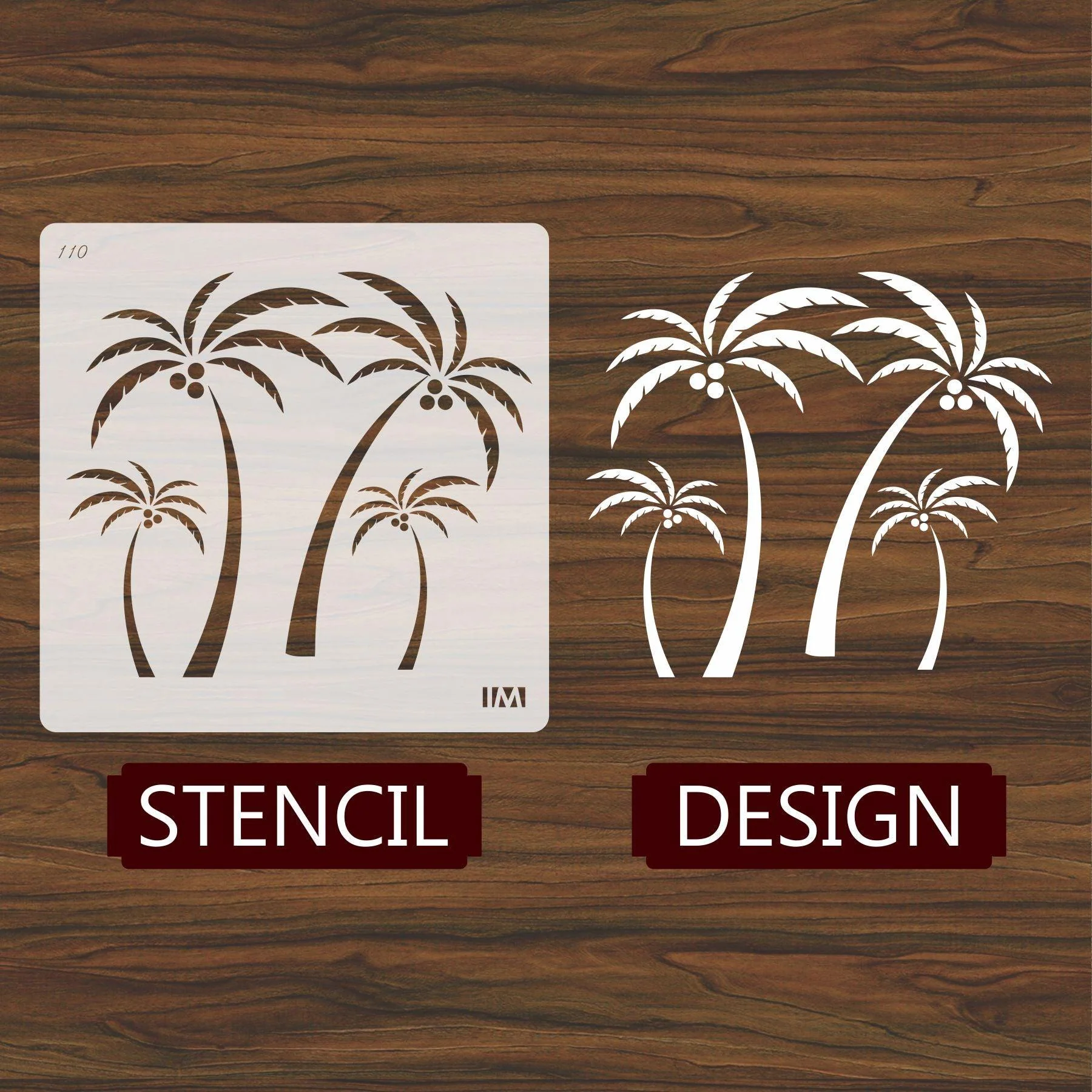 Date palm Reusable Stencil for Canvas and wall painting.ID#110 - Image 3