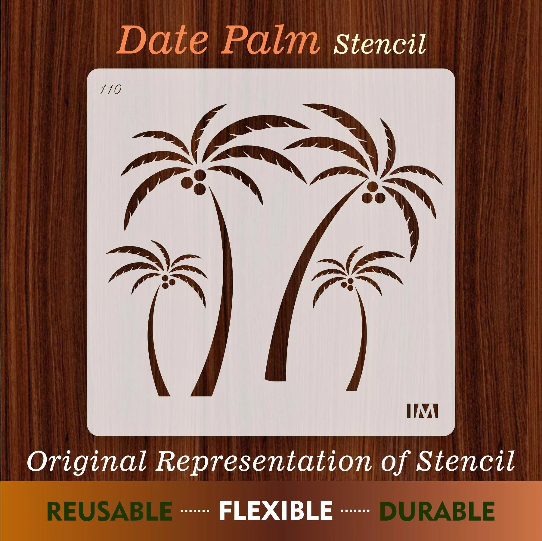 Date palm Reusable Stencil for Canvas and wall painting.ID#110 - Image 4