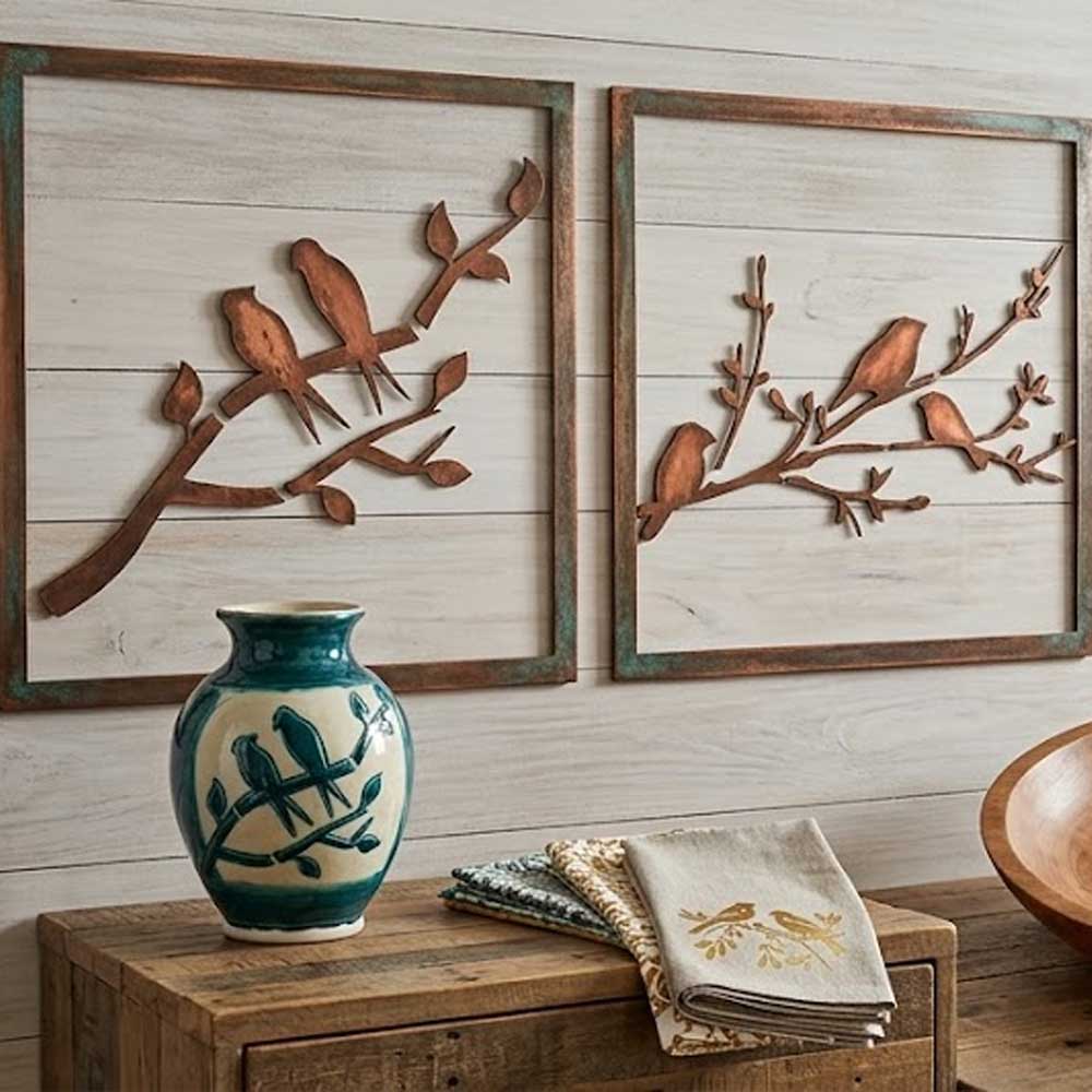 Decorative Birds Branch Pack of 3 Stencil for Wall, Wood, Furniture & Fabric Art – Nature Bird Design Bundle – ID# 771 - Image 6