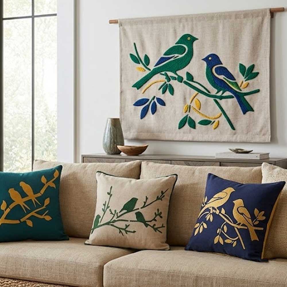 Decorative Birds Branch Pack of 3 Stencil for Wall, Wood, Furniture & Fabric Art – Nature Bird Design Bundle – ID# 771 - Image 7