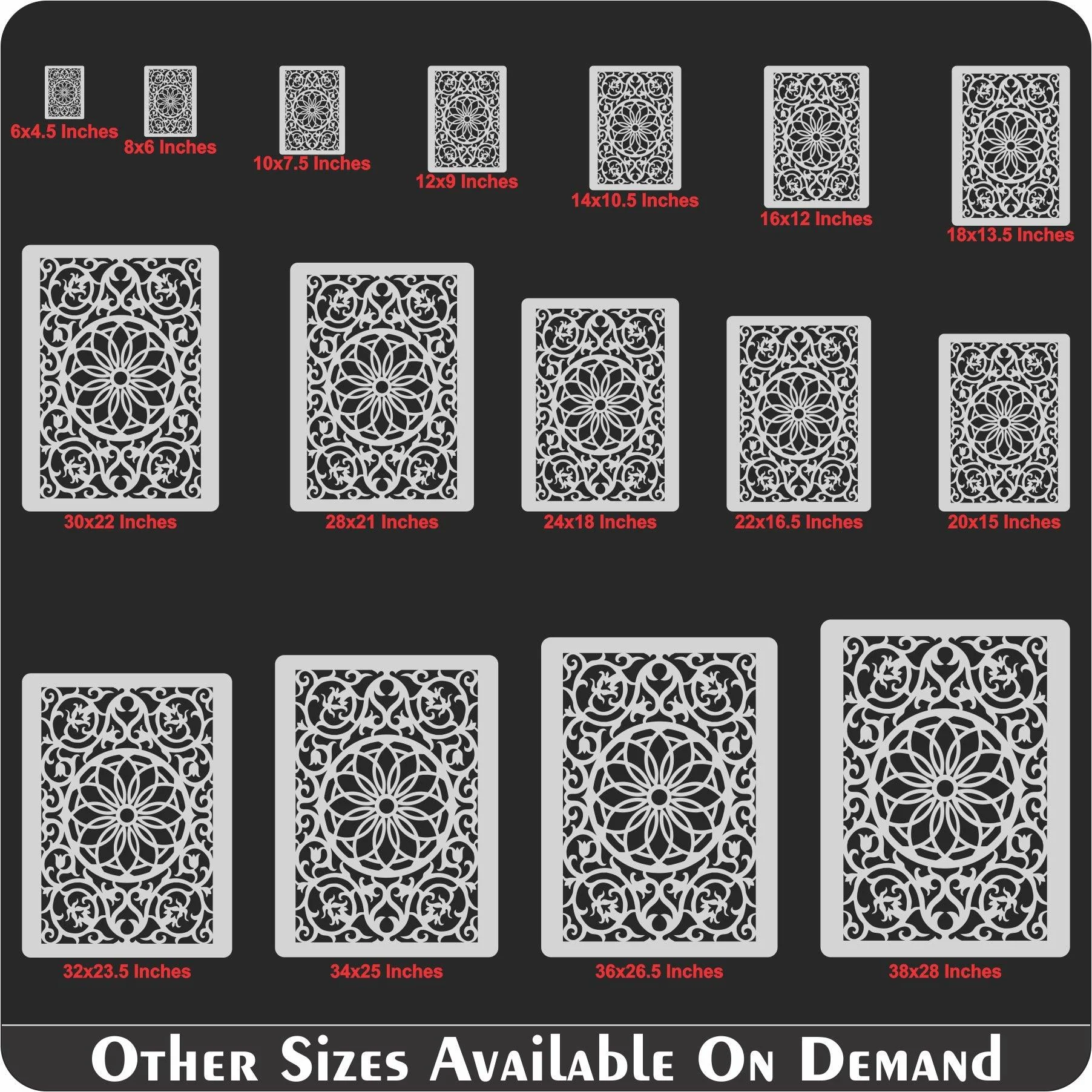Decorative Floral Reusable Stencil For Canvas And Wall Painting.ID#210 - Image 8