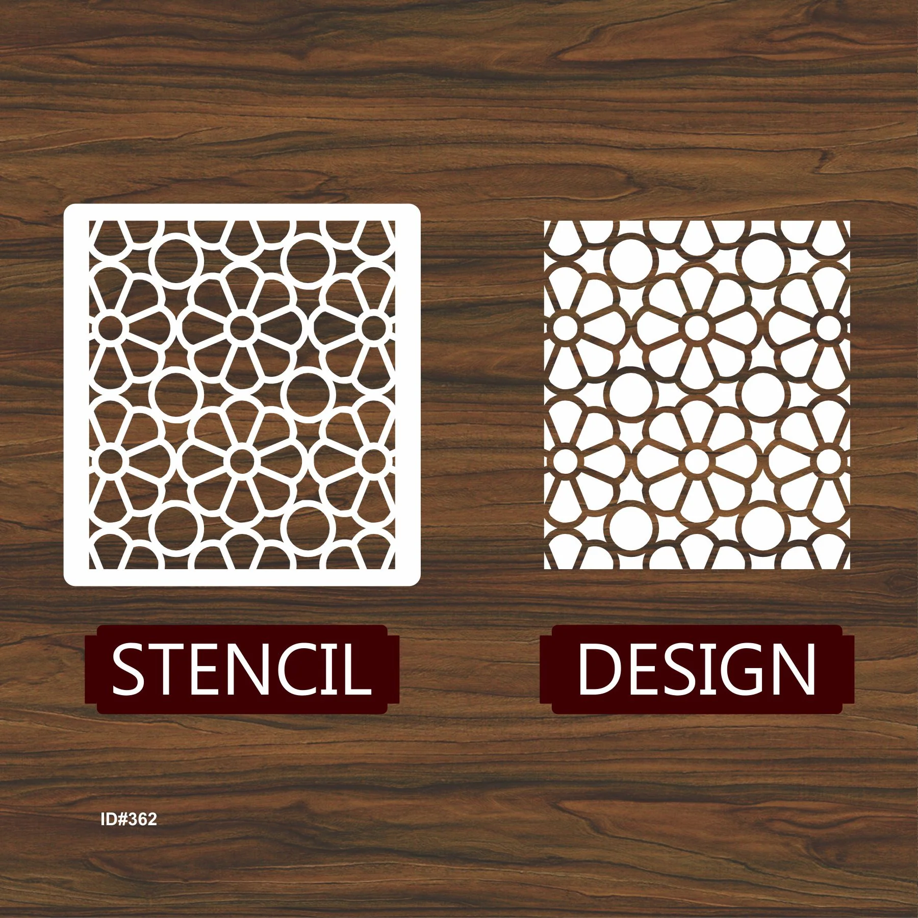 Decorative Floral Stencil Reusable Stencil For Canvas And Wall Painting.ID #362 - Image 4