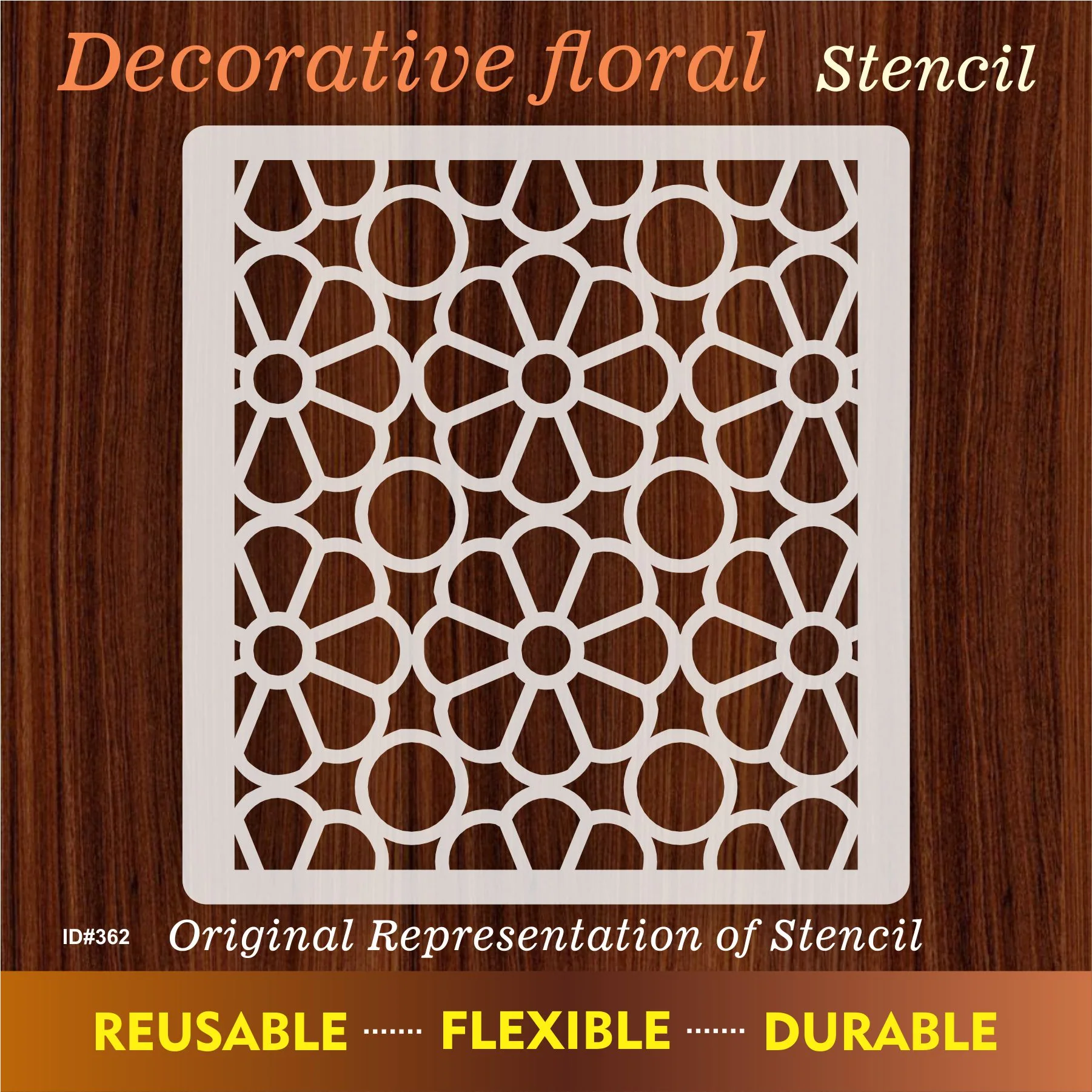 Decorative Floral Stencil Reusable Stencil For Canvas And Wall Painting.ID #362 - Image 7
