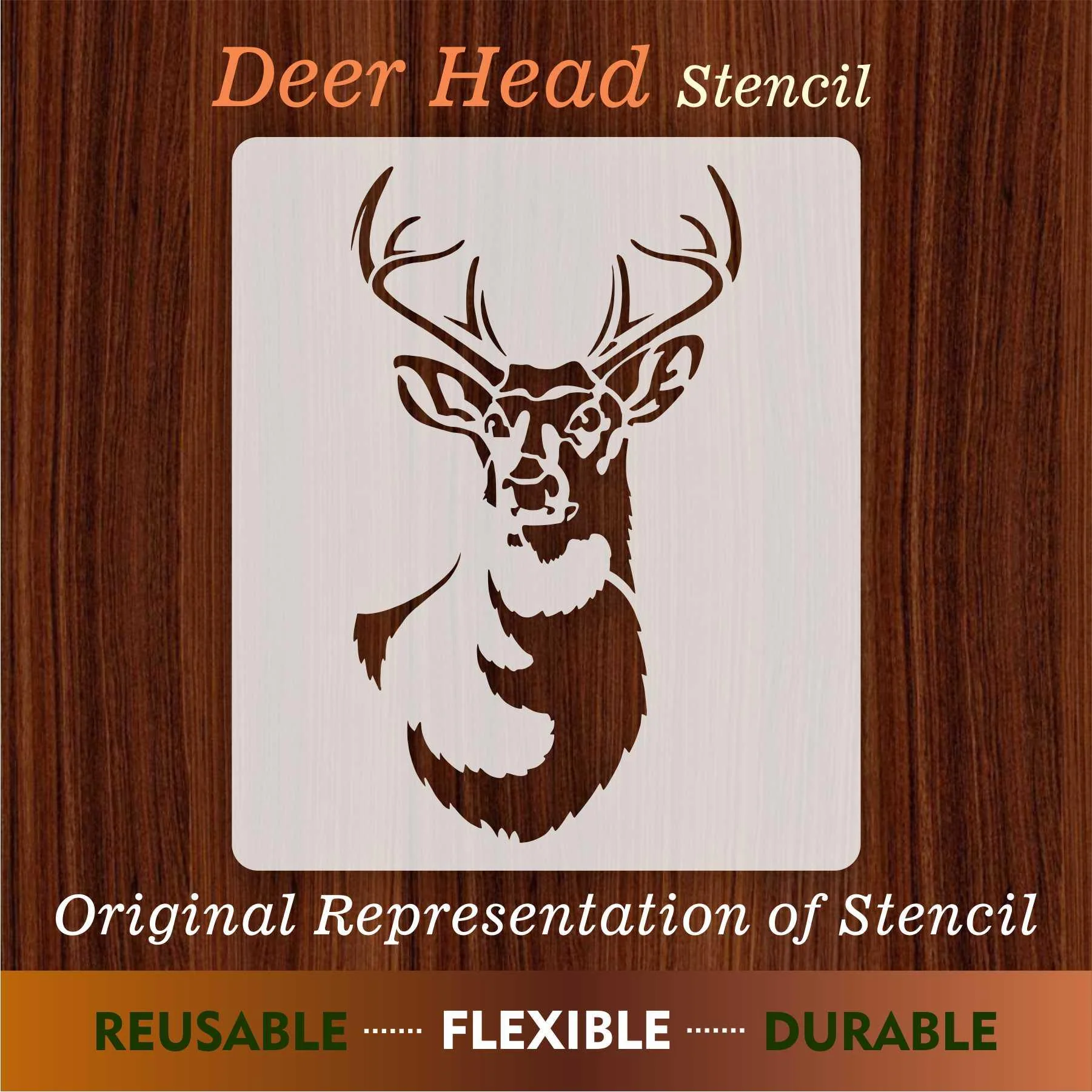 Deer Head Reusable Stencil for Canvas and wall painting.ID# 429 - Image 7