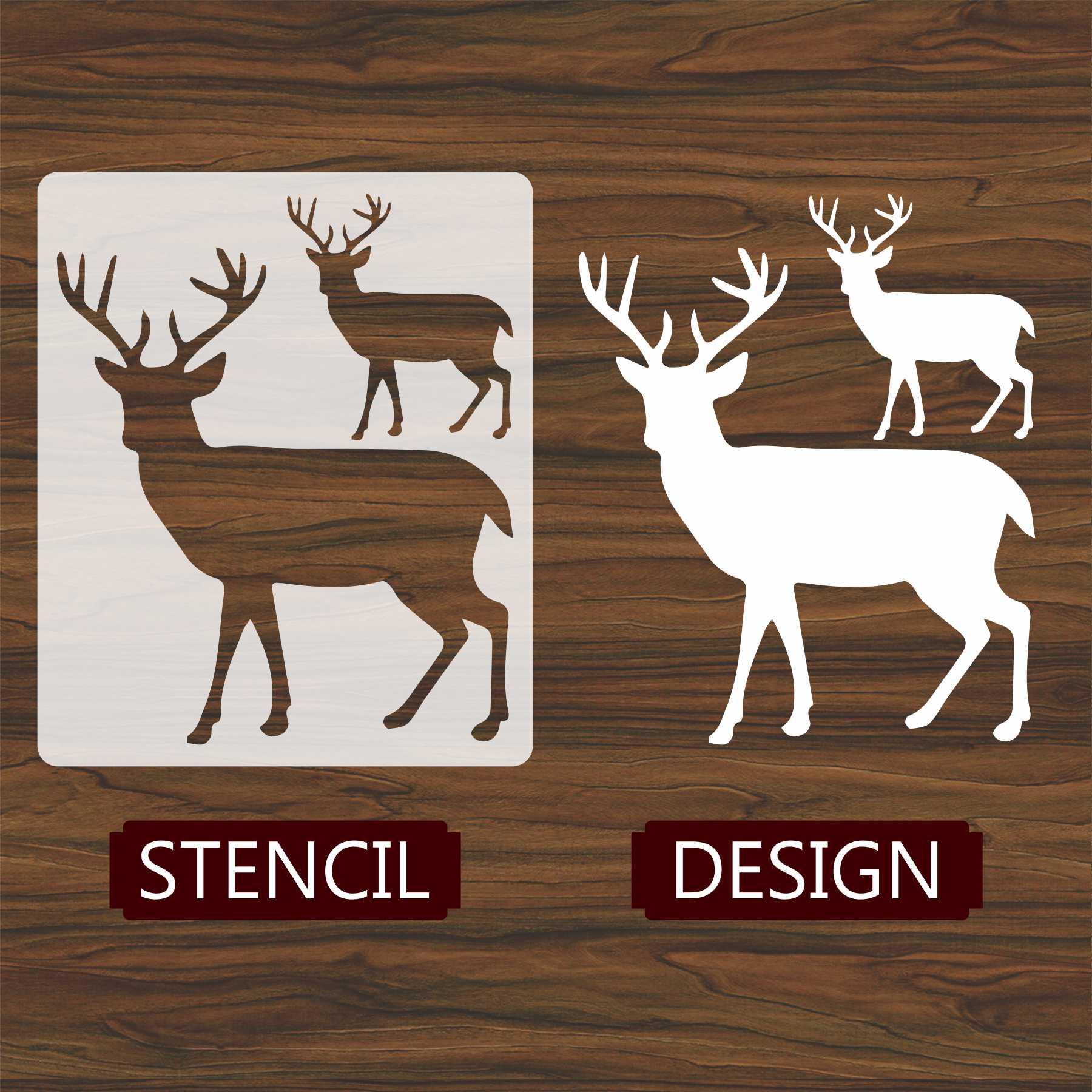 Deer Reusable Stencil for Canvas and wall painting.ID# 430 - Image 2