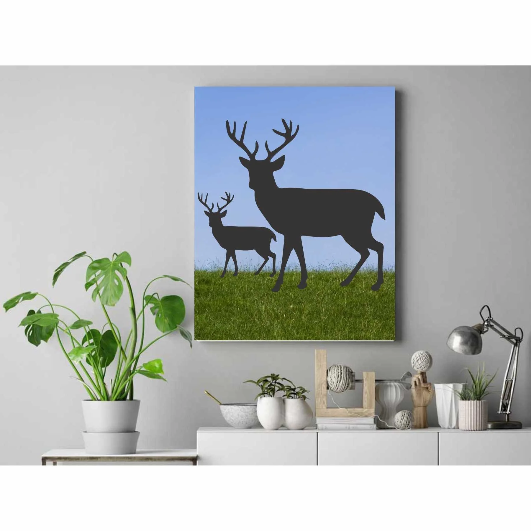 Deer Reusable Stencil for Canvas and wall painting.ID# 430 - Image 3
