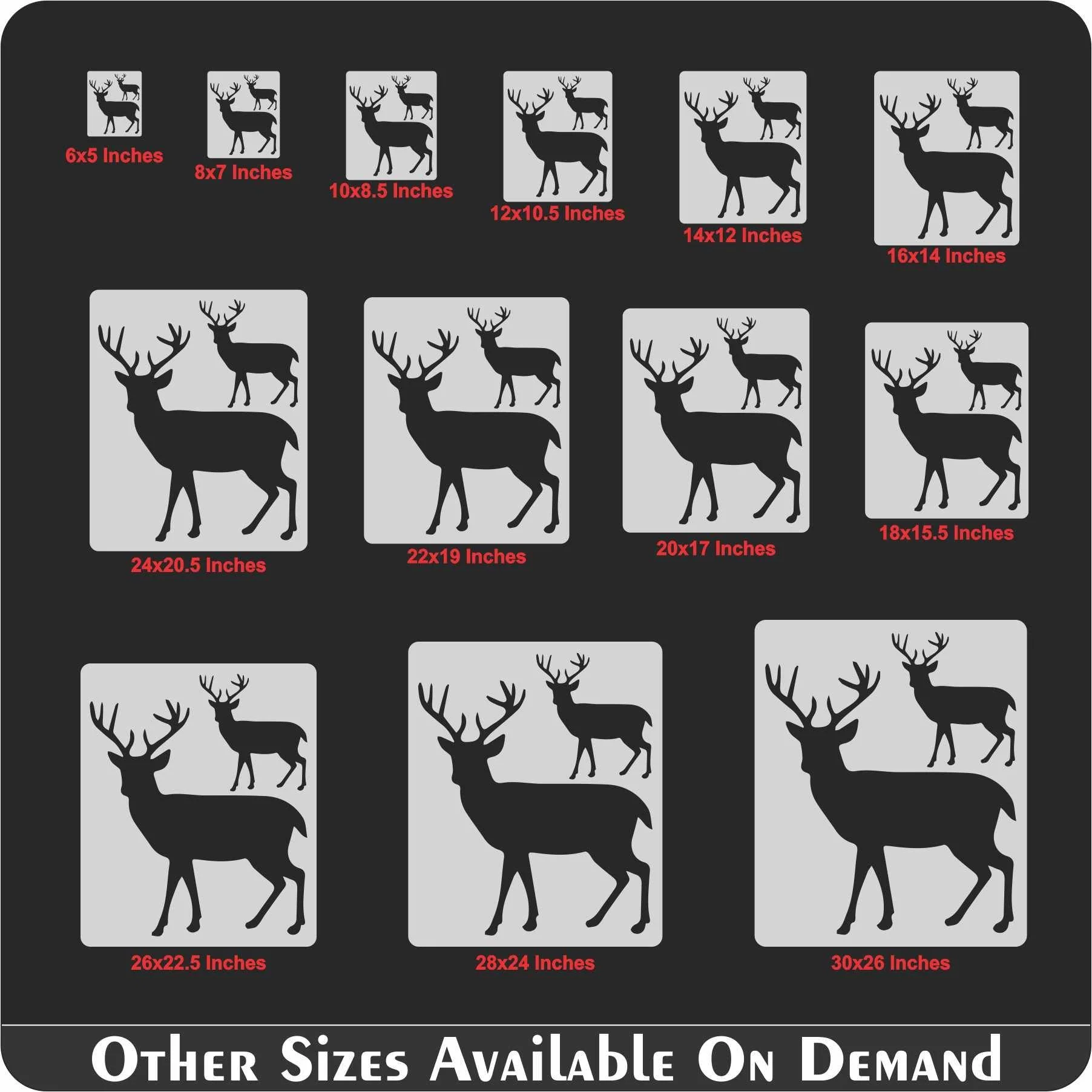 Deer Reusable Stencil for Canvas and wall painting.ID# 430 - Image 6