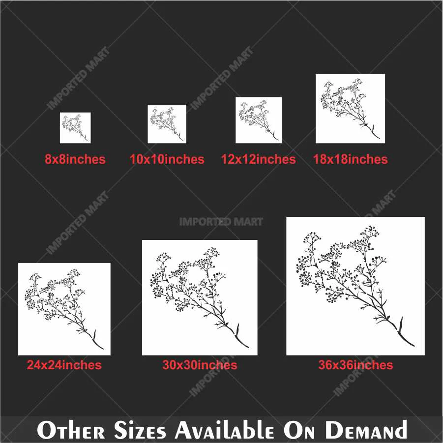 Delicate Branch Blossom Stencil for Wall, Wood & Fabric Art – Botanical Spray Design – ID# 691 - Image 5