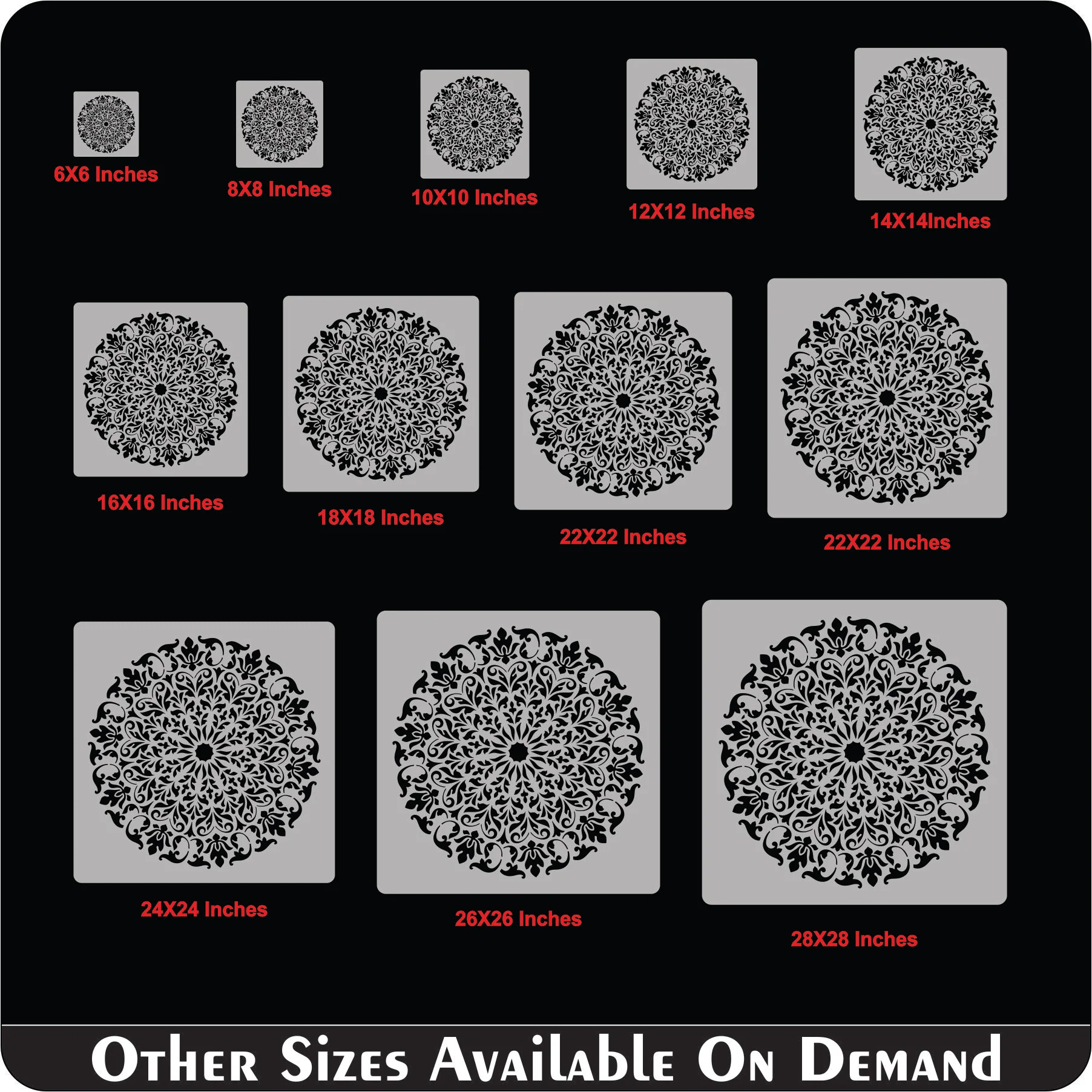 Desen Mandala Reusable Stencil For Canvas And Wall Painting.ID# 425 - Image 9