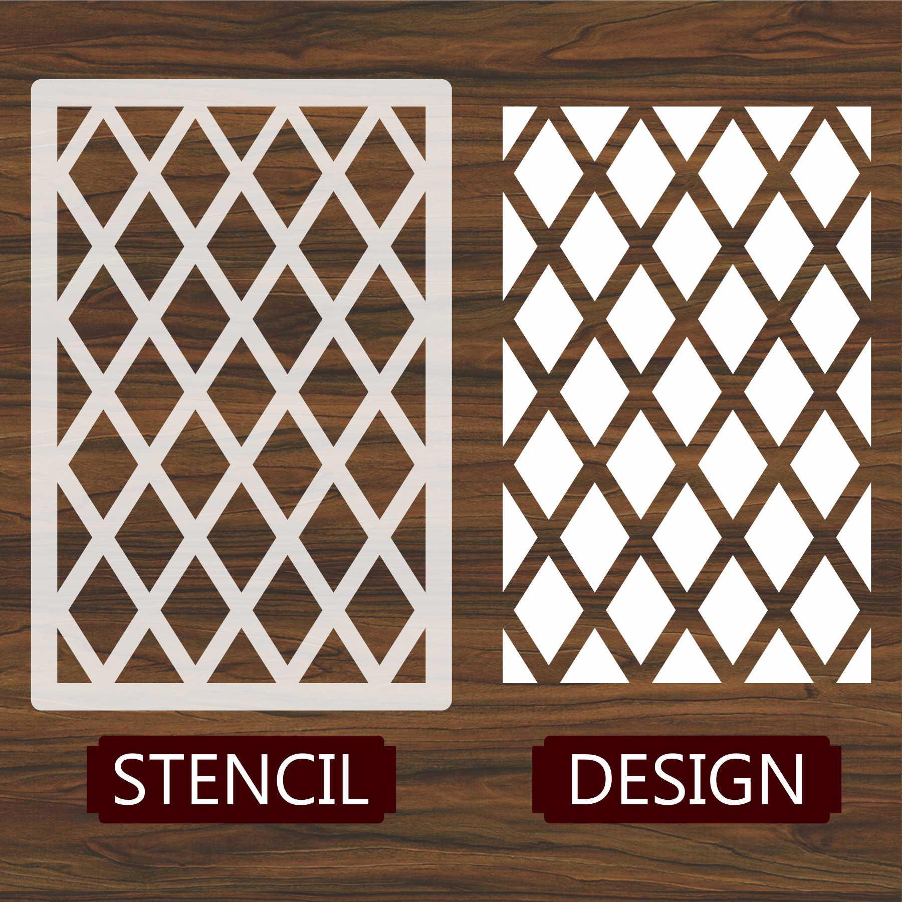 Diamond Pattern  Moroccan Fabric Reusable Stencil For Canvas And Wall Painting.ID#208B - Image 4