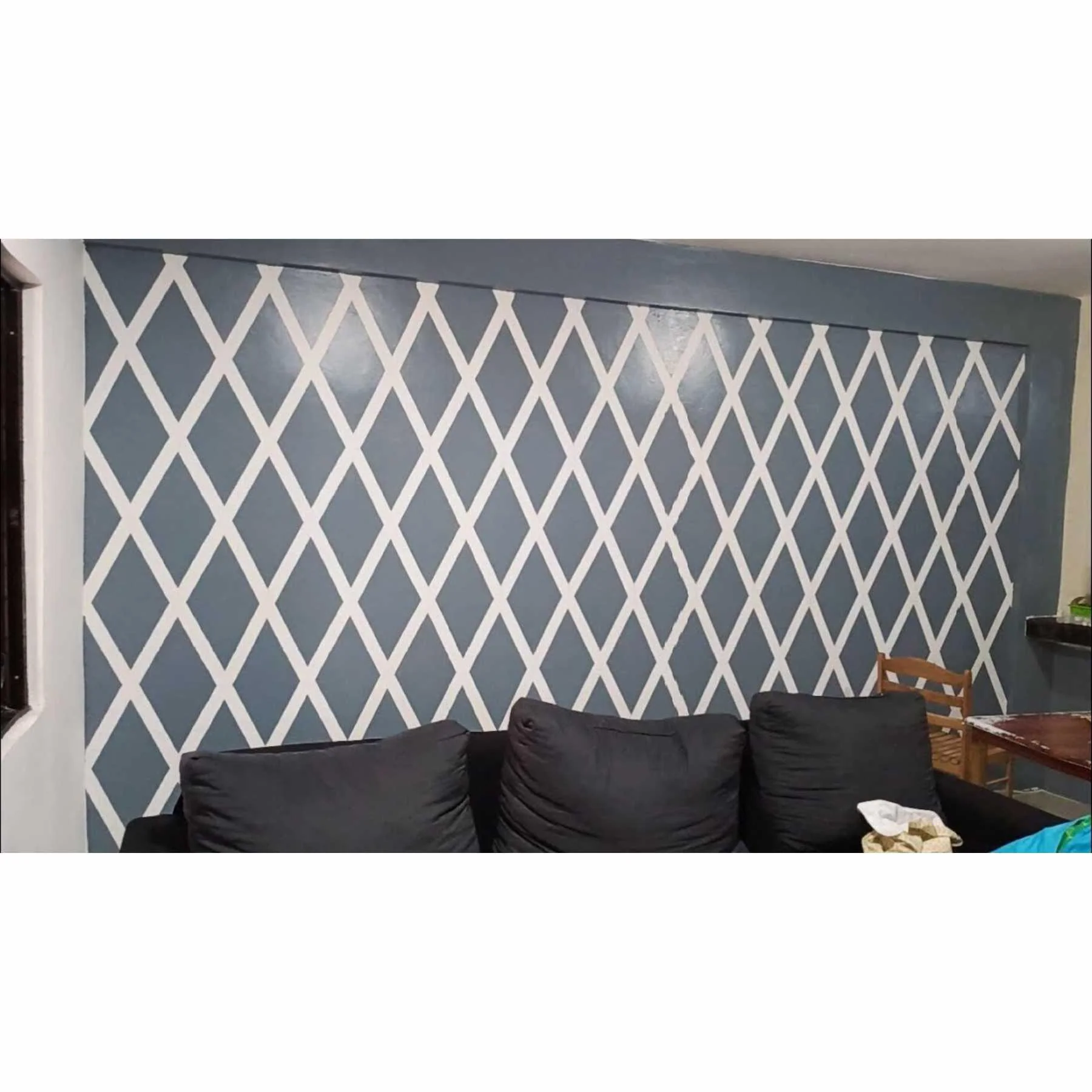Diamond Pattern  Moroccan Fabric Reusable Stencil For Canvas And Wall Painting.ID#208B - Image 6
