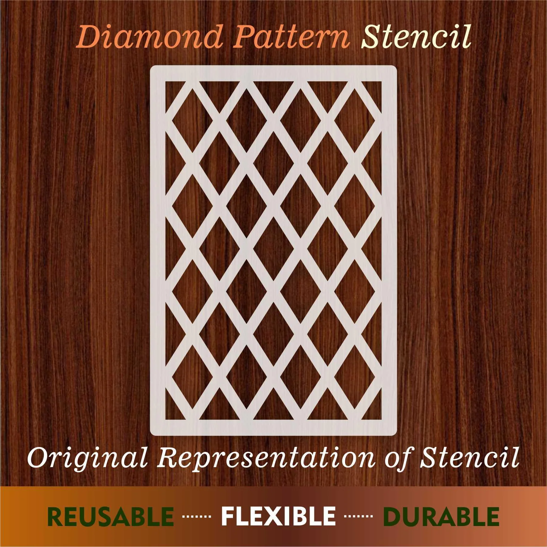 Diamond Pattern  Moroccan Fabric Reusable Stencil For Canvas And Wall Painting.ID#208B - Image 7