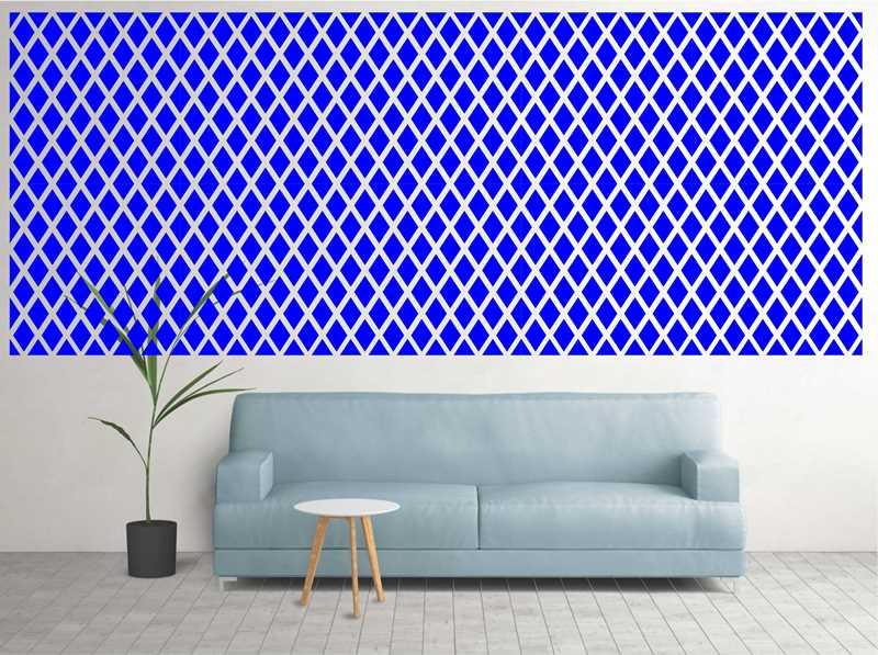 Diamond Pattern  Moroccan Fabric Reusable Stencil For Canvas And Wall Painting.ID#208B - Image 9
