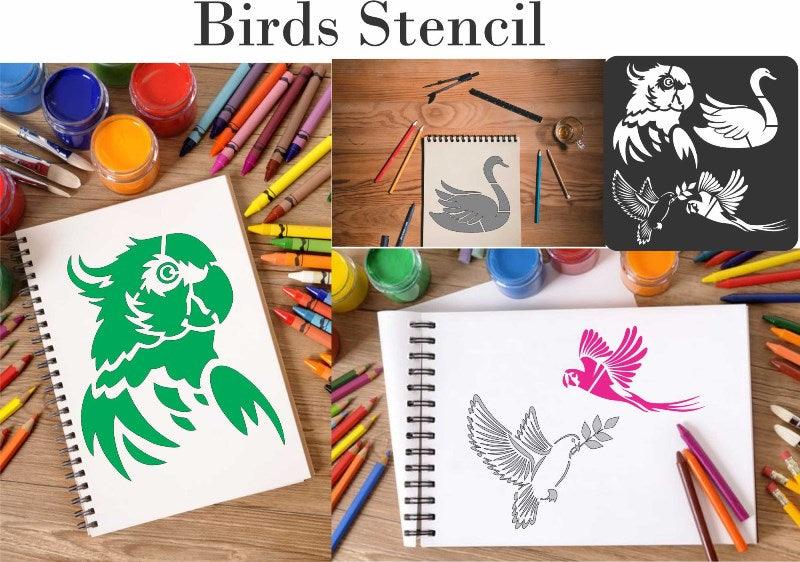 Different Bird Reusable Stencil For Canvas And Wall Painting.ID#217 - Image 6
