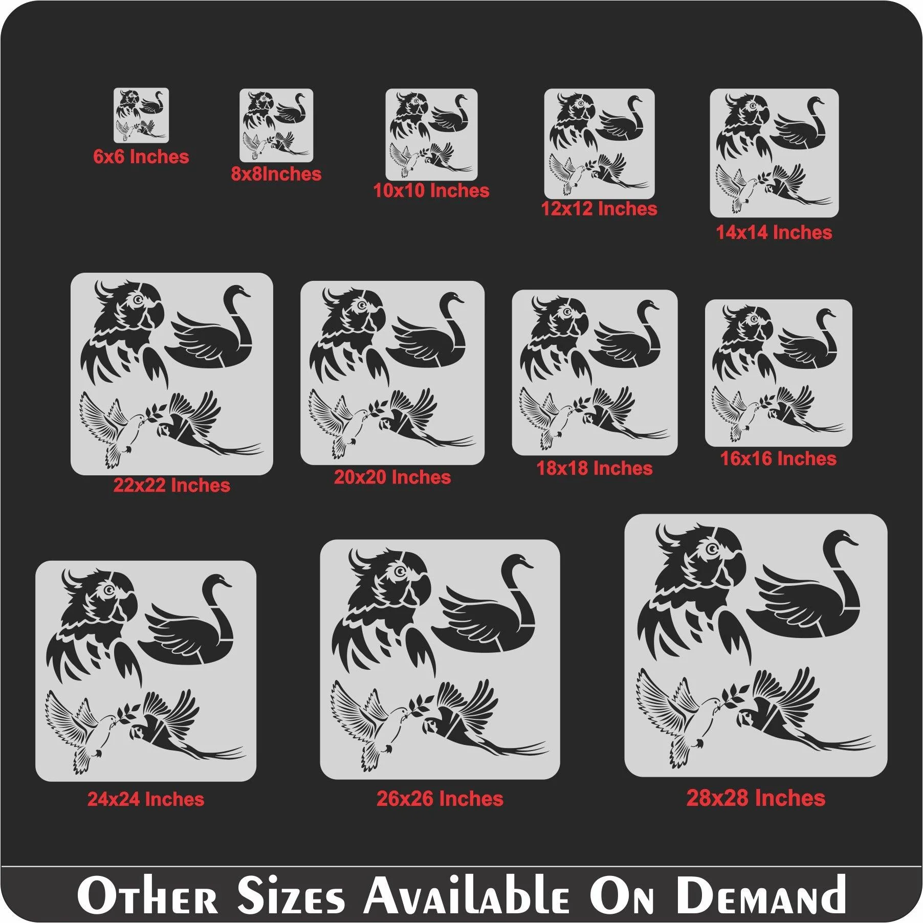 Different Bird Reusable Stencil For Canvas And Wall Painting.ID#217 - Image 9