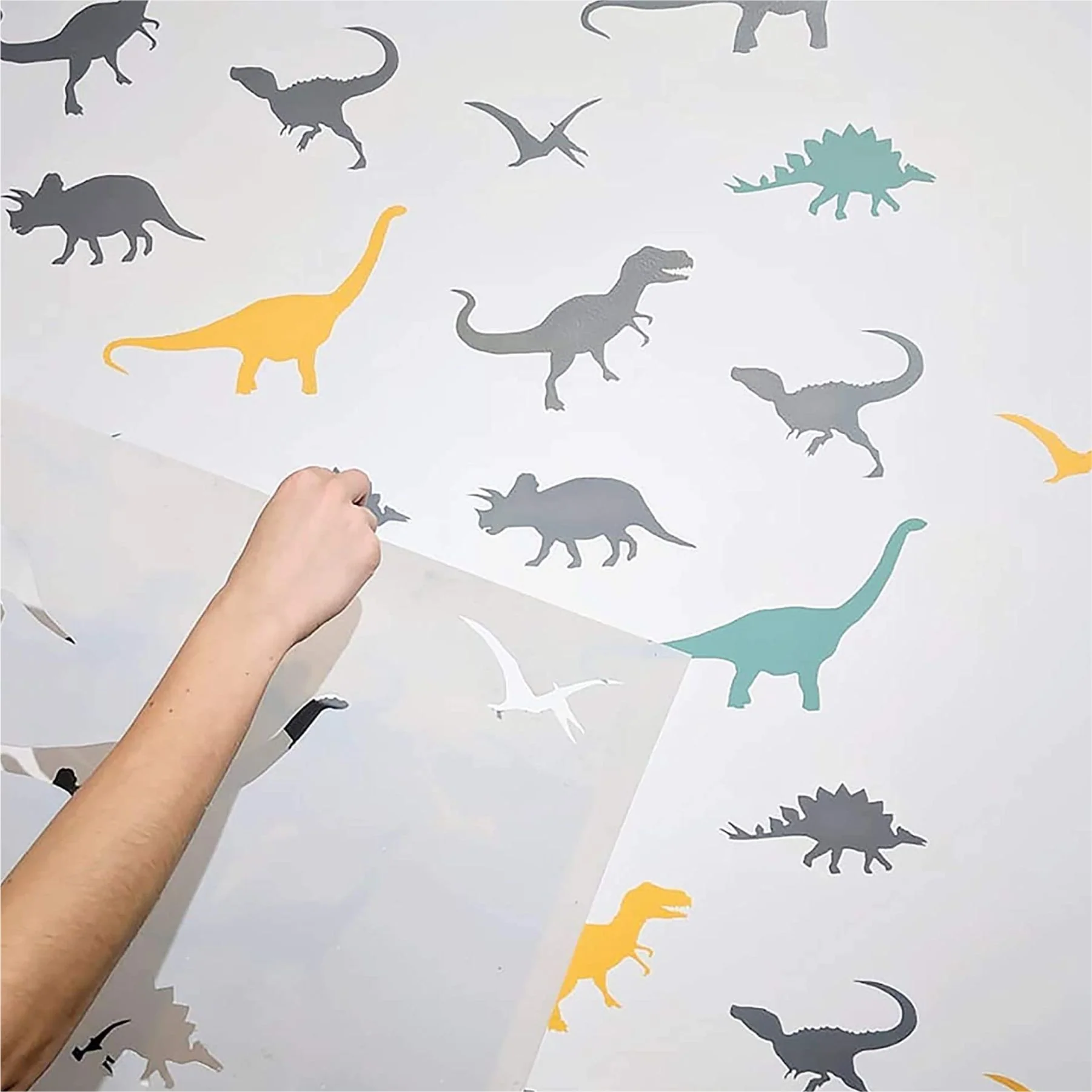 Pack of 12 Dinosaur Stencils For Canvas And Wall Painting Scrapbook Coloring Embossing Album Decorative Template.ID #489 - Image 5