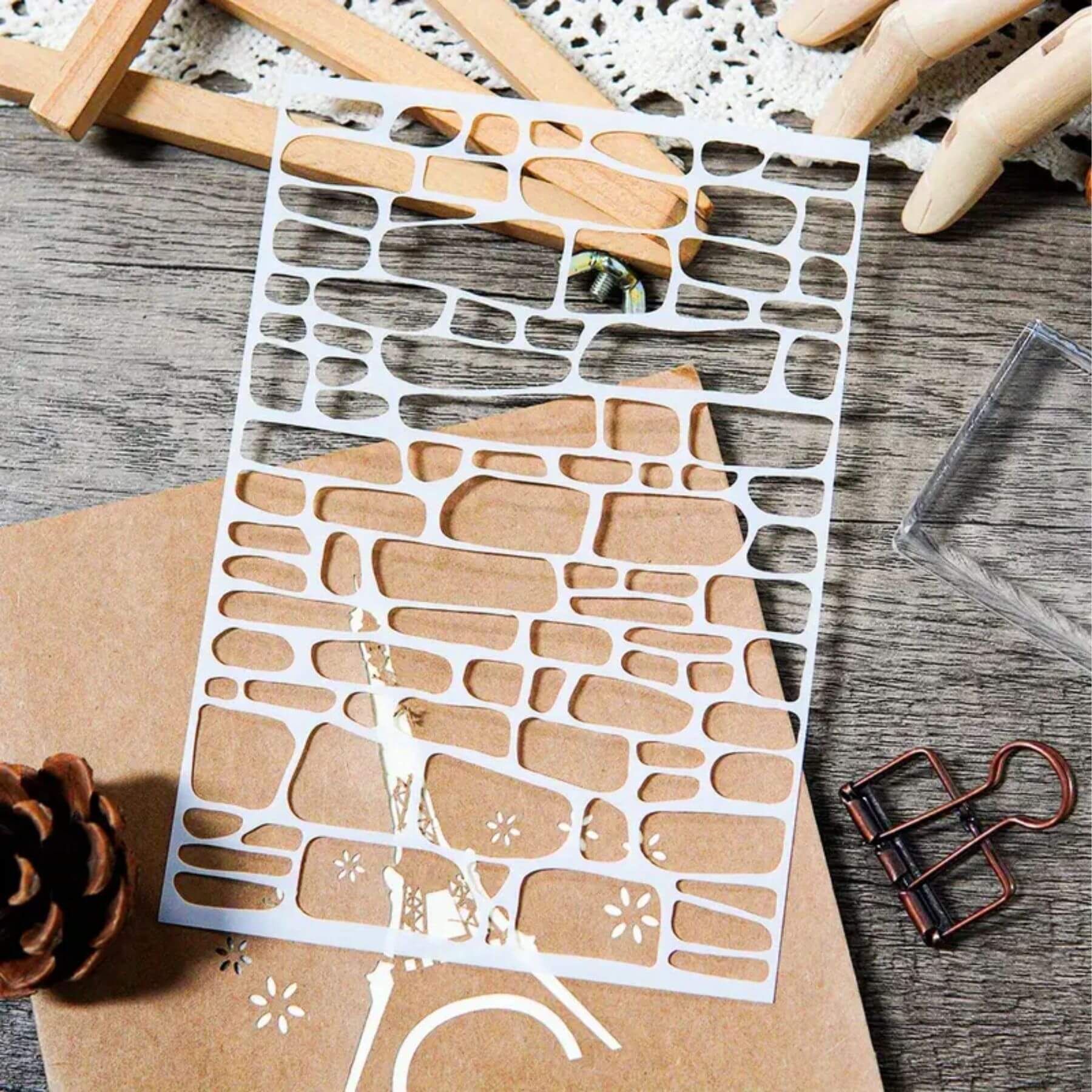 Diy Stone Stencil Painting Scrapbook Coloring Embossing Album Decor Template. ID #630 - Image 7