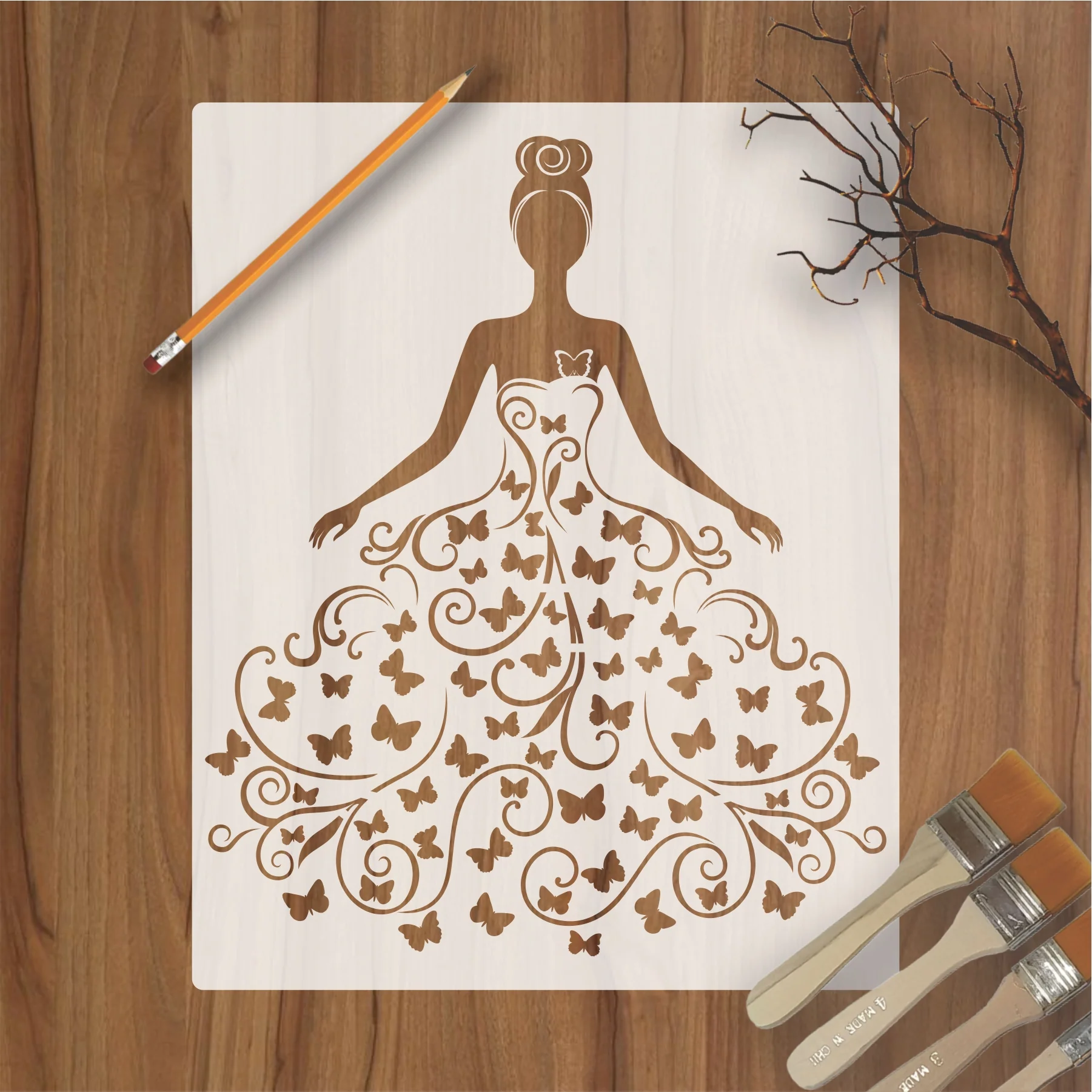 Butterfly Queen girl Wall Stencils For wall Painting Airbrush Painting Art Cake Spray Mold DIY Decor Crafts Canvas.ID#11.ID#228