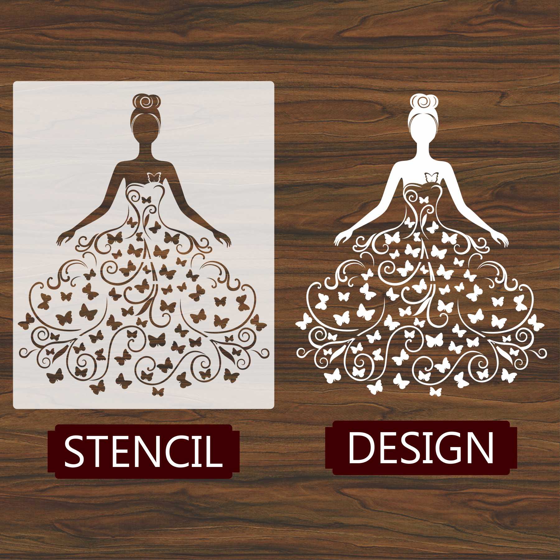 Butterfly Queen girl Wall Stencils For wall Painting Airbrush Painting Art Cake Spray Mold DIY Decor Crafts Canvas.ID#11.ID#228 - Image 4