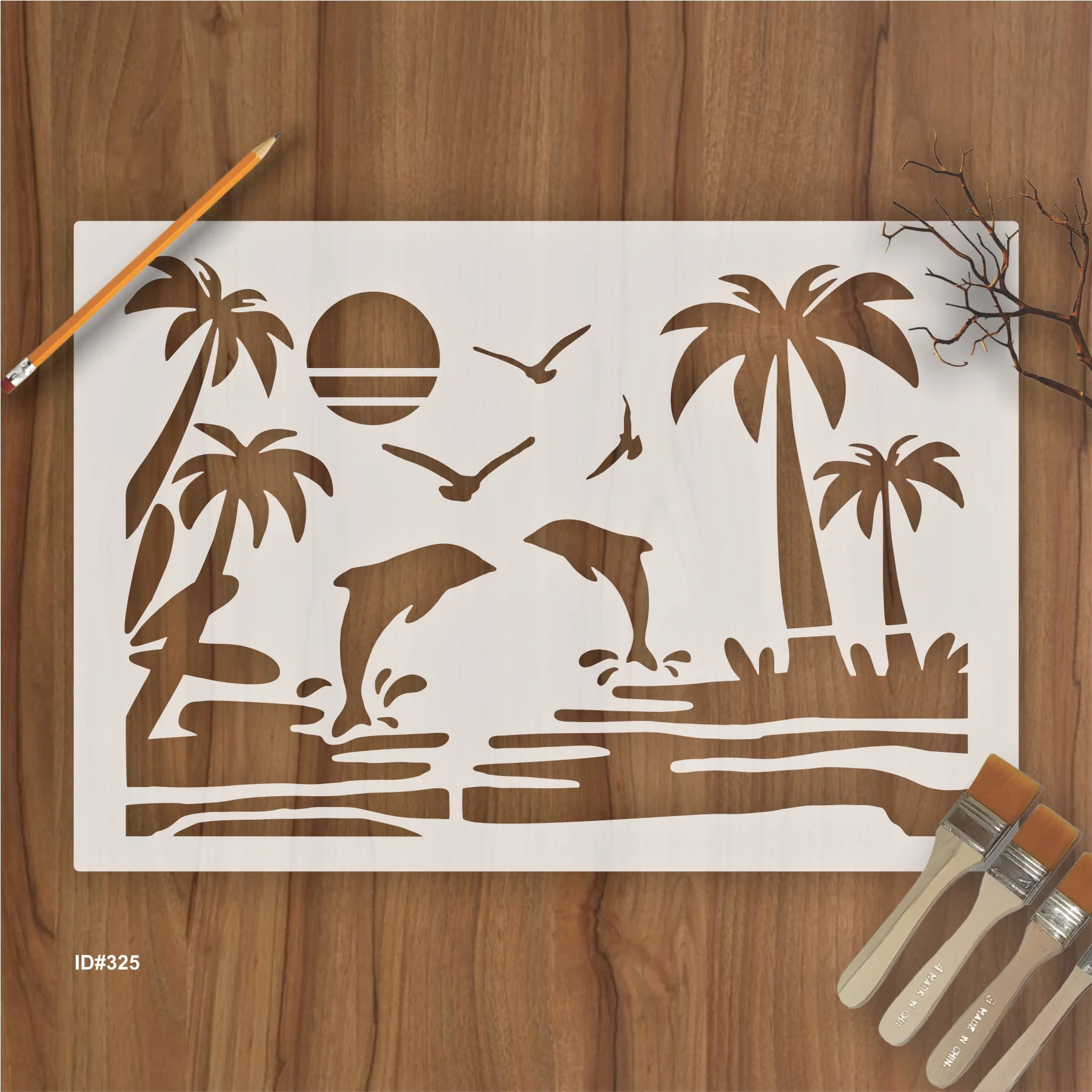 Dolphin Airbrush art Stencil Wall Painting Scrapbook Coloring Embossing Album Decorative Template. ID #325