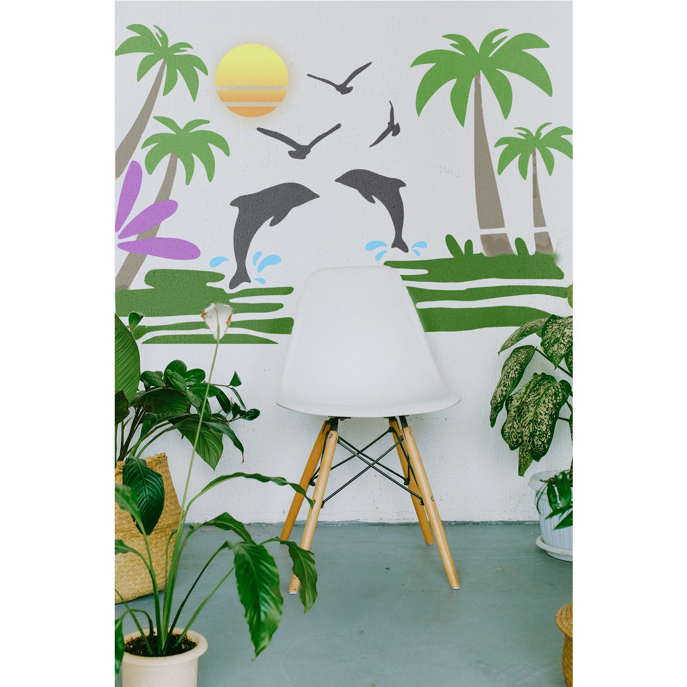 Dolphin Airbrush art Stencil Wall Painting Scrapbook Coloring Embossing Album Decorative Template. ID #325 - Image 2