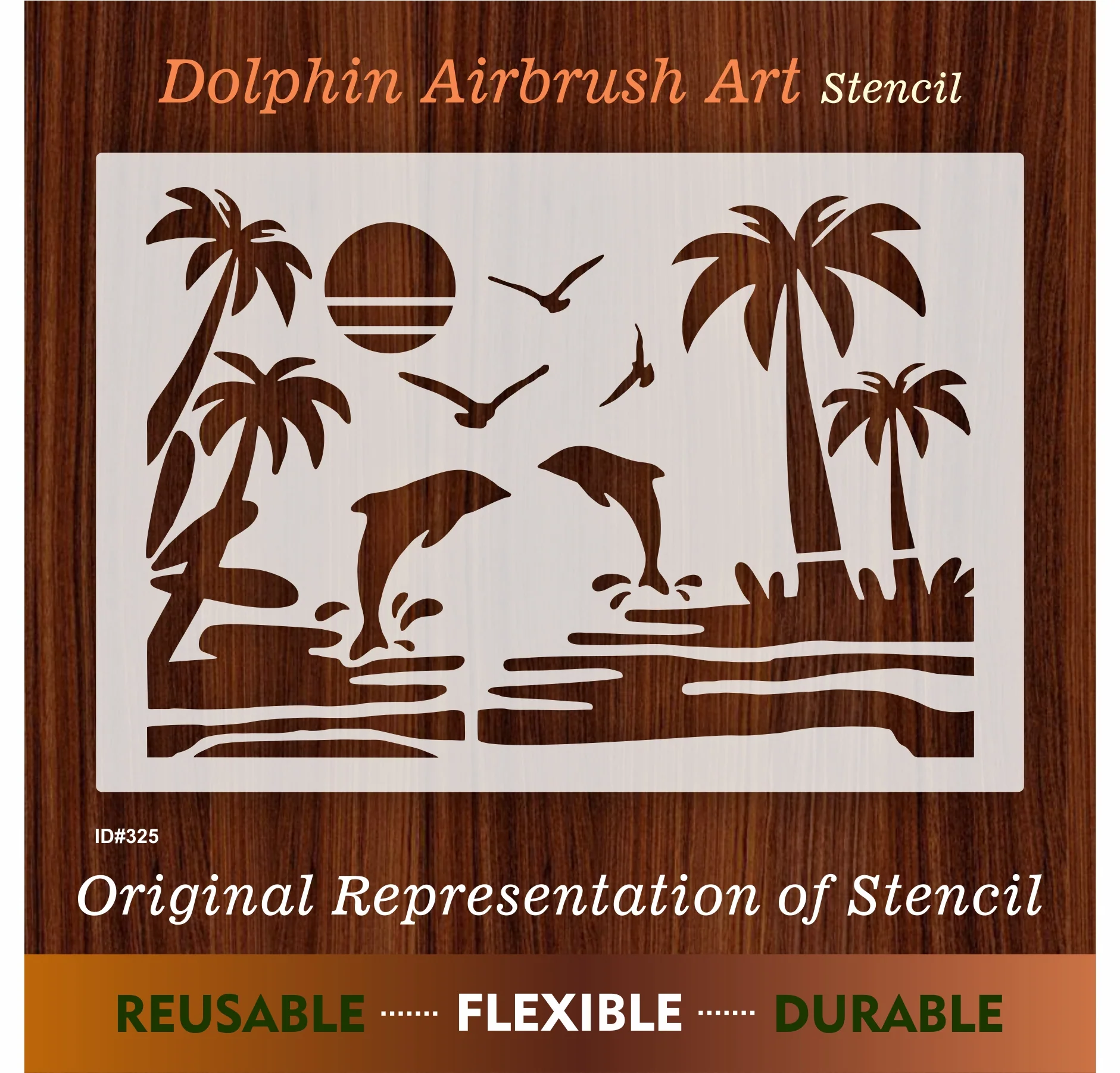 Dolphin Airbrush art Stencil Wall Painting Scrapbook Coloring Embossing Album Decorative Template. ID #325 - Image 6