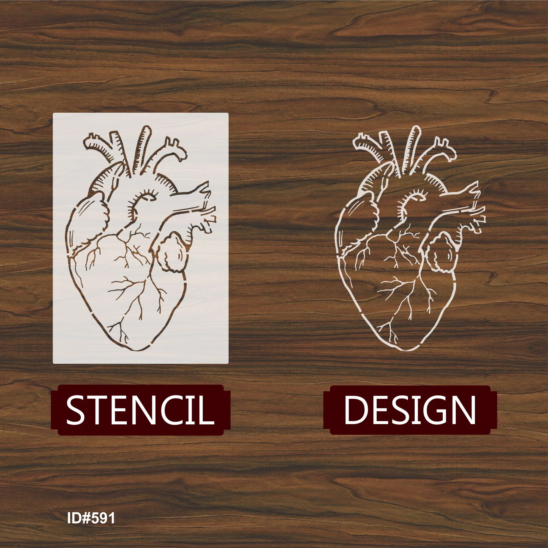 Doodle Anatomical Heart Stencil Drawing Template Embossing Craft Accessories - Image 3