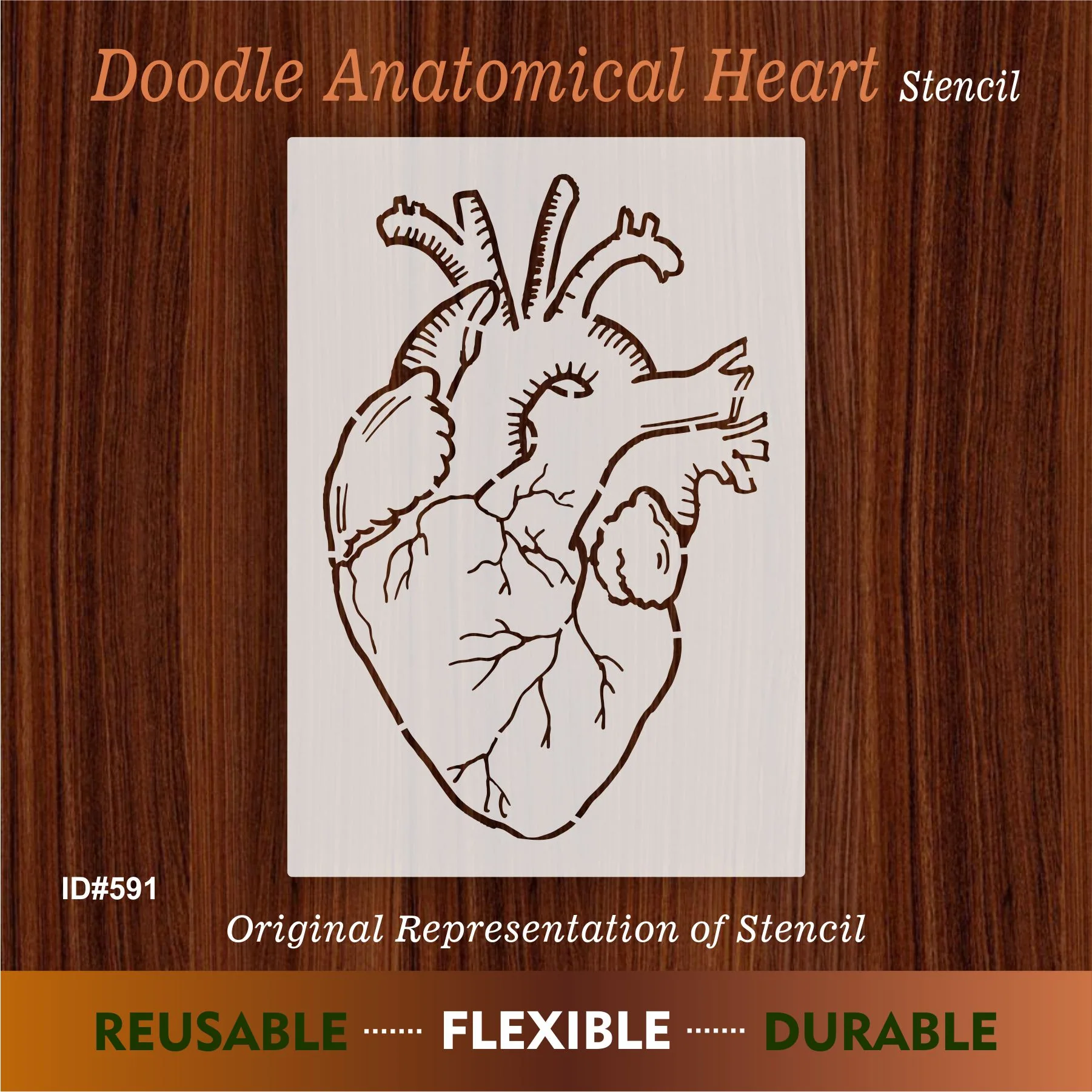 Doodle Anatomical Heart Stencil Drawing Template Embossing Craft Accessories - Image 6