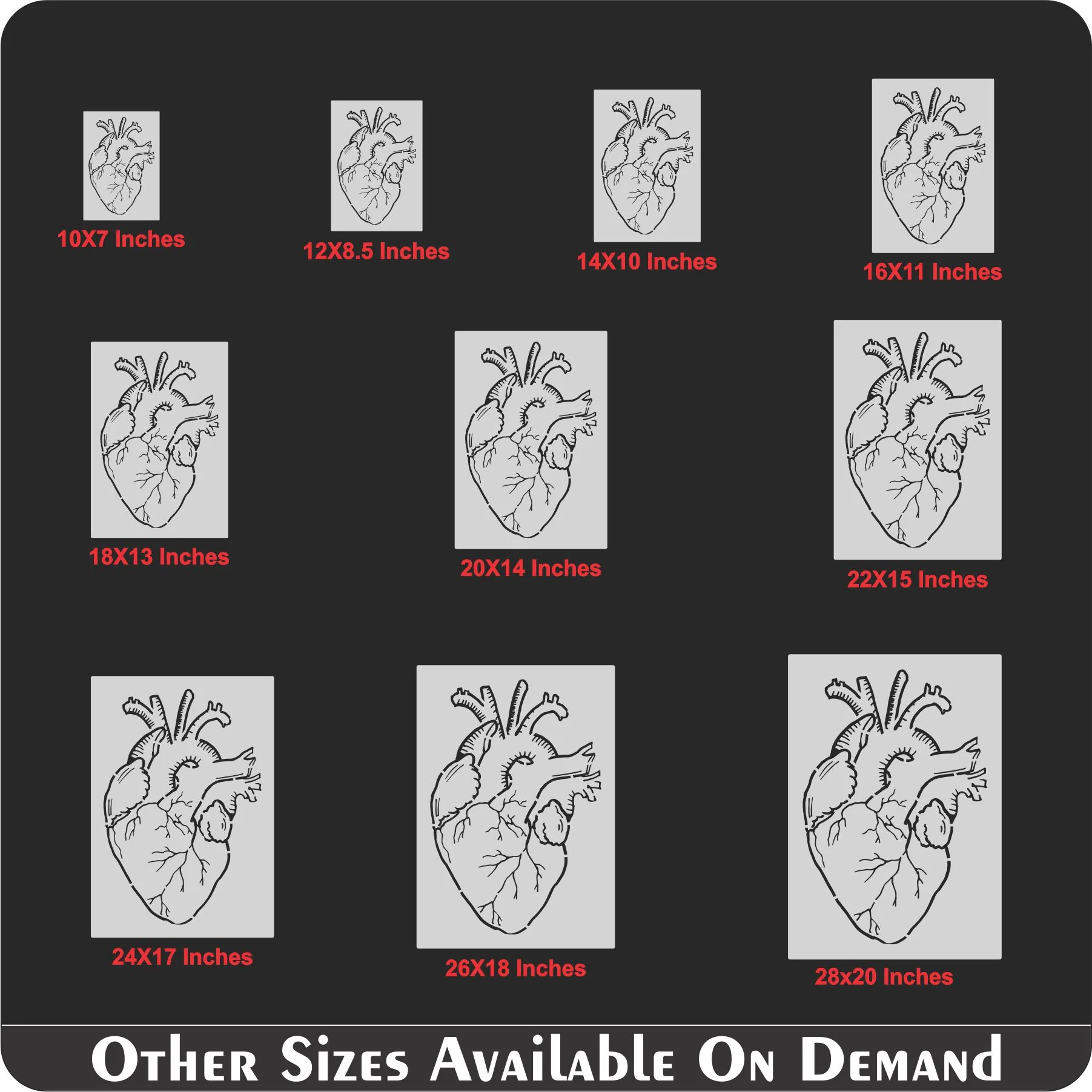 Doodle Anatomical Heart Stencil Drawing Template Embossing Craft Accessories - Image 7