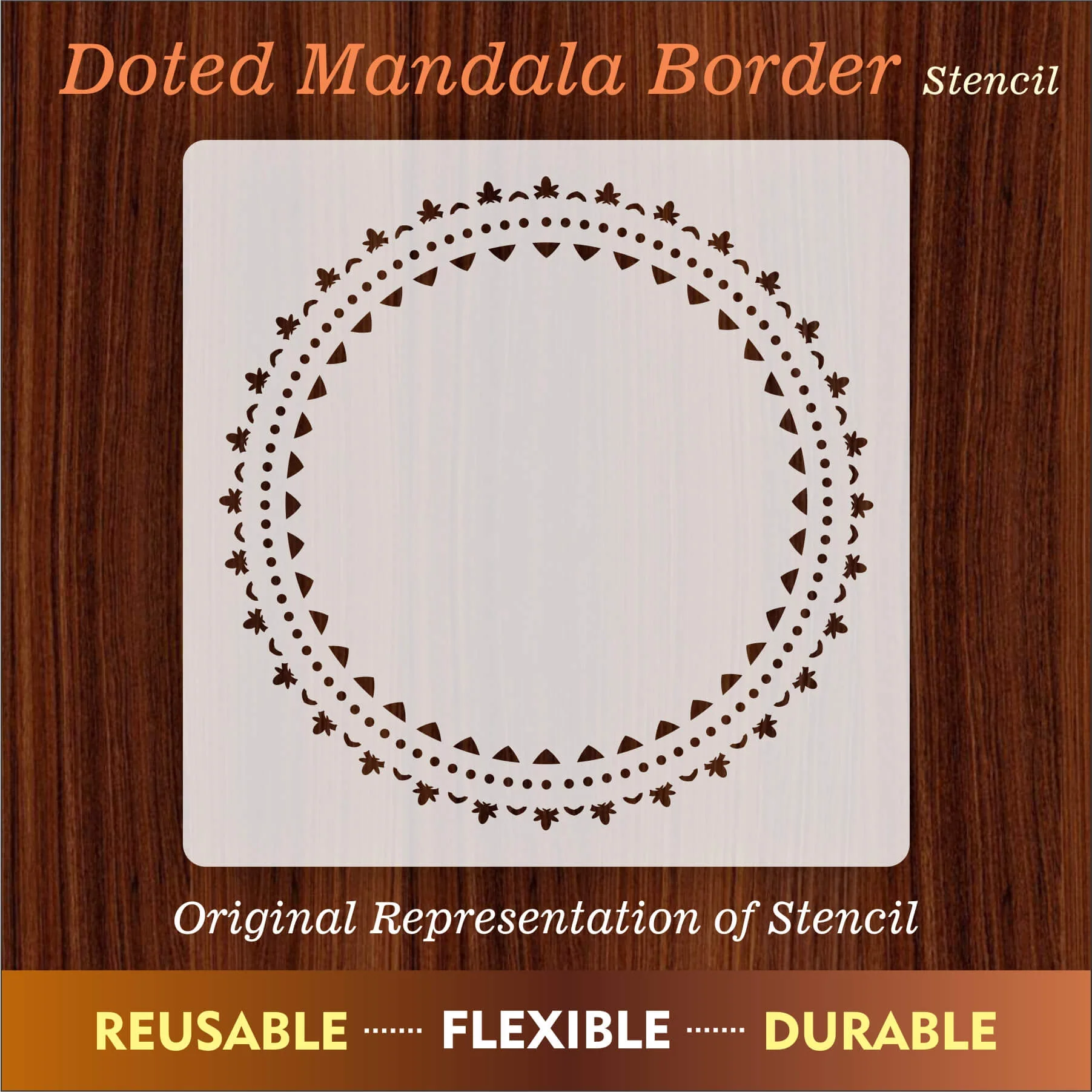 Doted Mandala Round Border Mandala Reusable Stencil For Canvas And Wall Painting.ID#258 - Image 7
