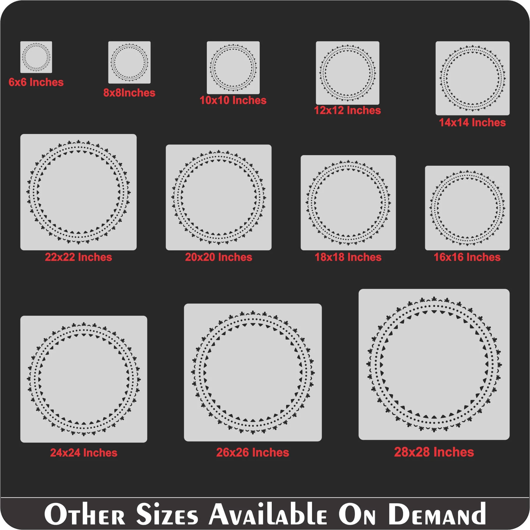 Doted Mandala Round Border Mandala Reusable Stencil For Canvas And Wall Painting.ID#258 - Image 8