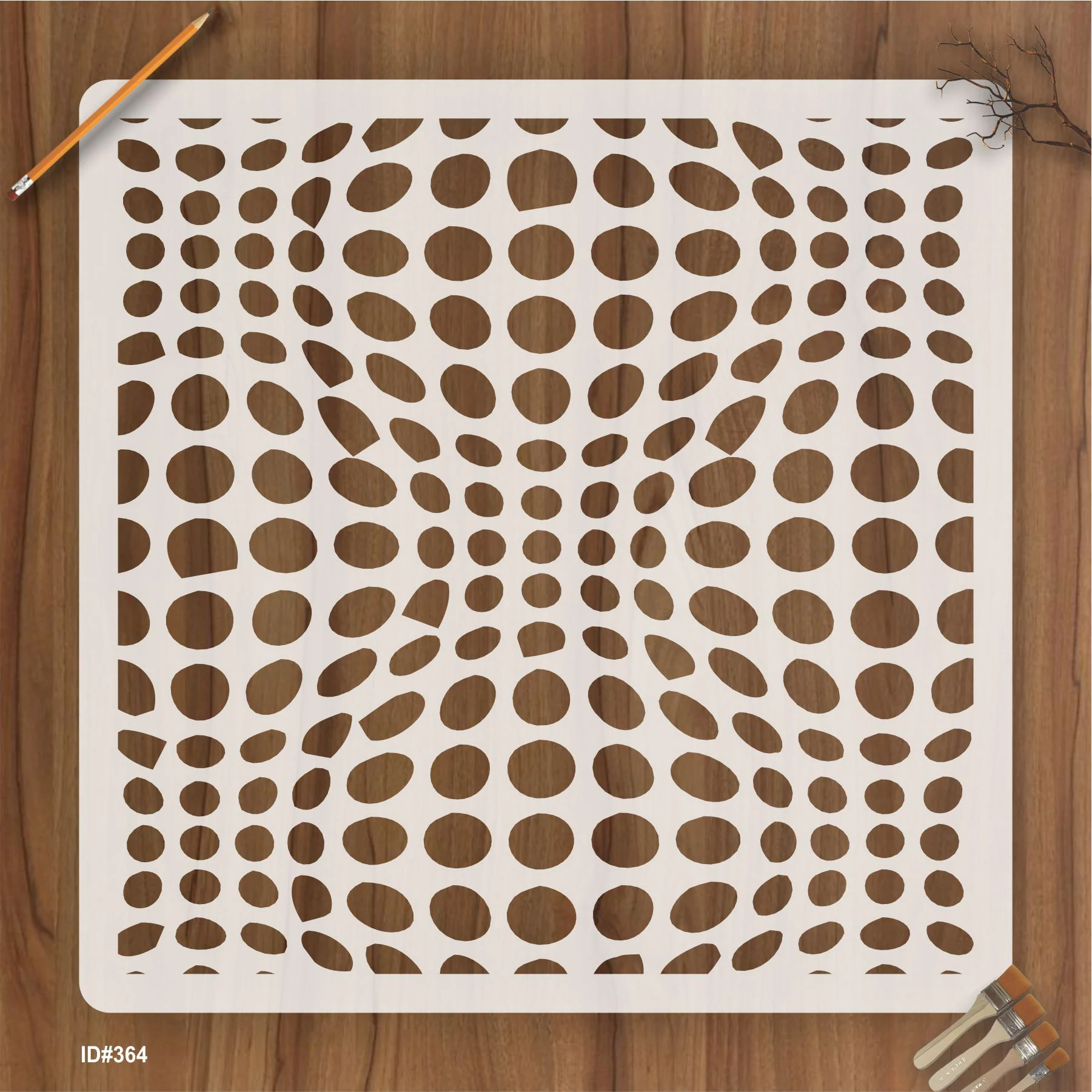 Dots Pattern Reusable Stencil For Canvas And Wall Painting.ID #364