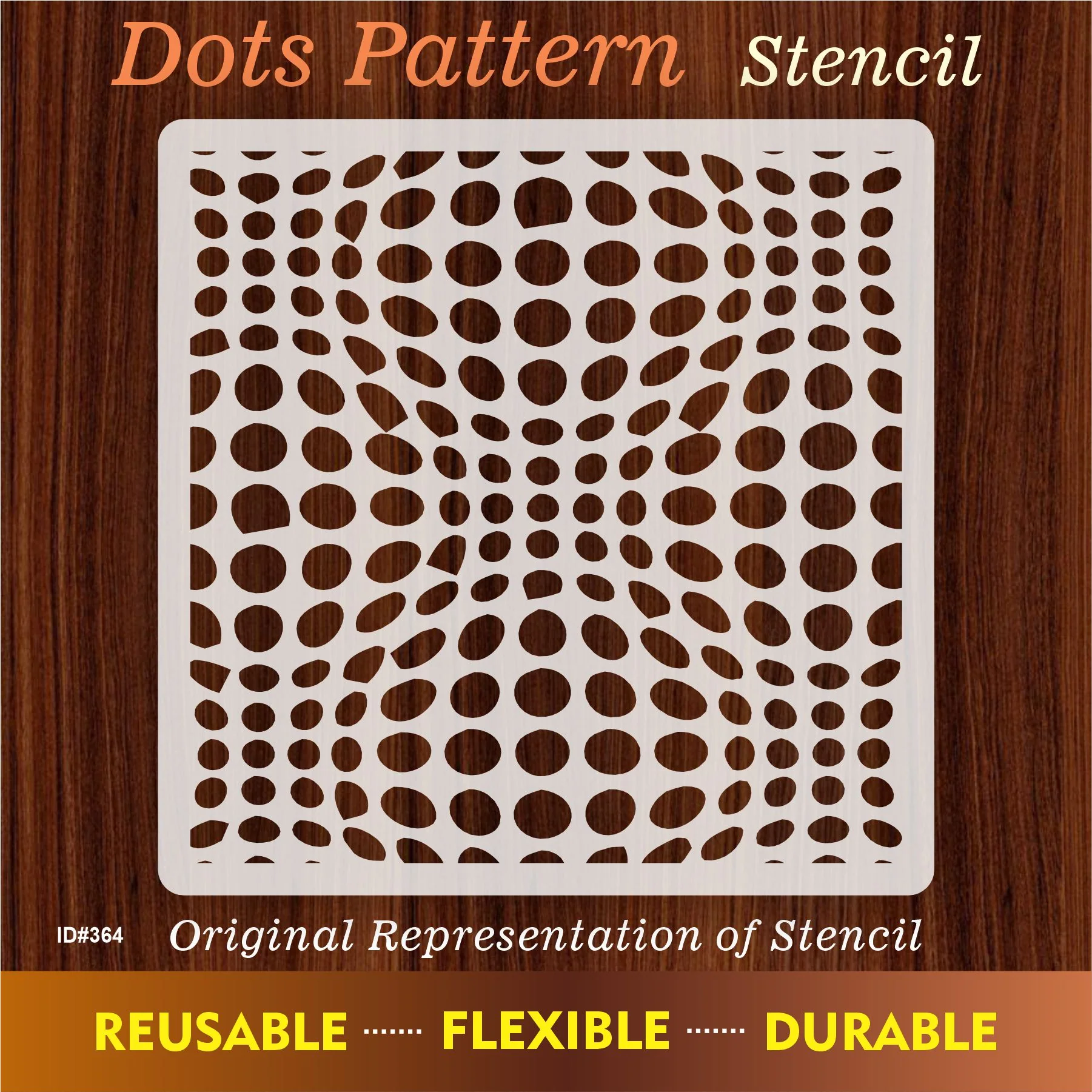 Dots Pattern Reusable Stencil For Canvas And Wall Painting.ID #364 - Image 7