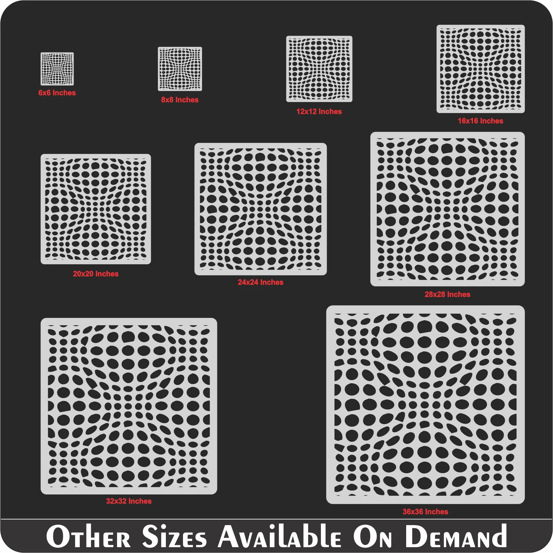Dots Pattern Reusable Stencil For Canvas And Wall Painting.ID #364 - Image 8
