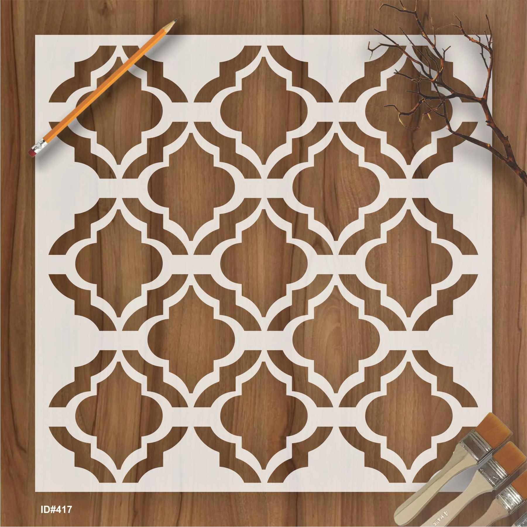 Double Pattern Moroccan stencil Reusable Stencil For Canvas And Wall Painting.ID#417