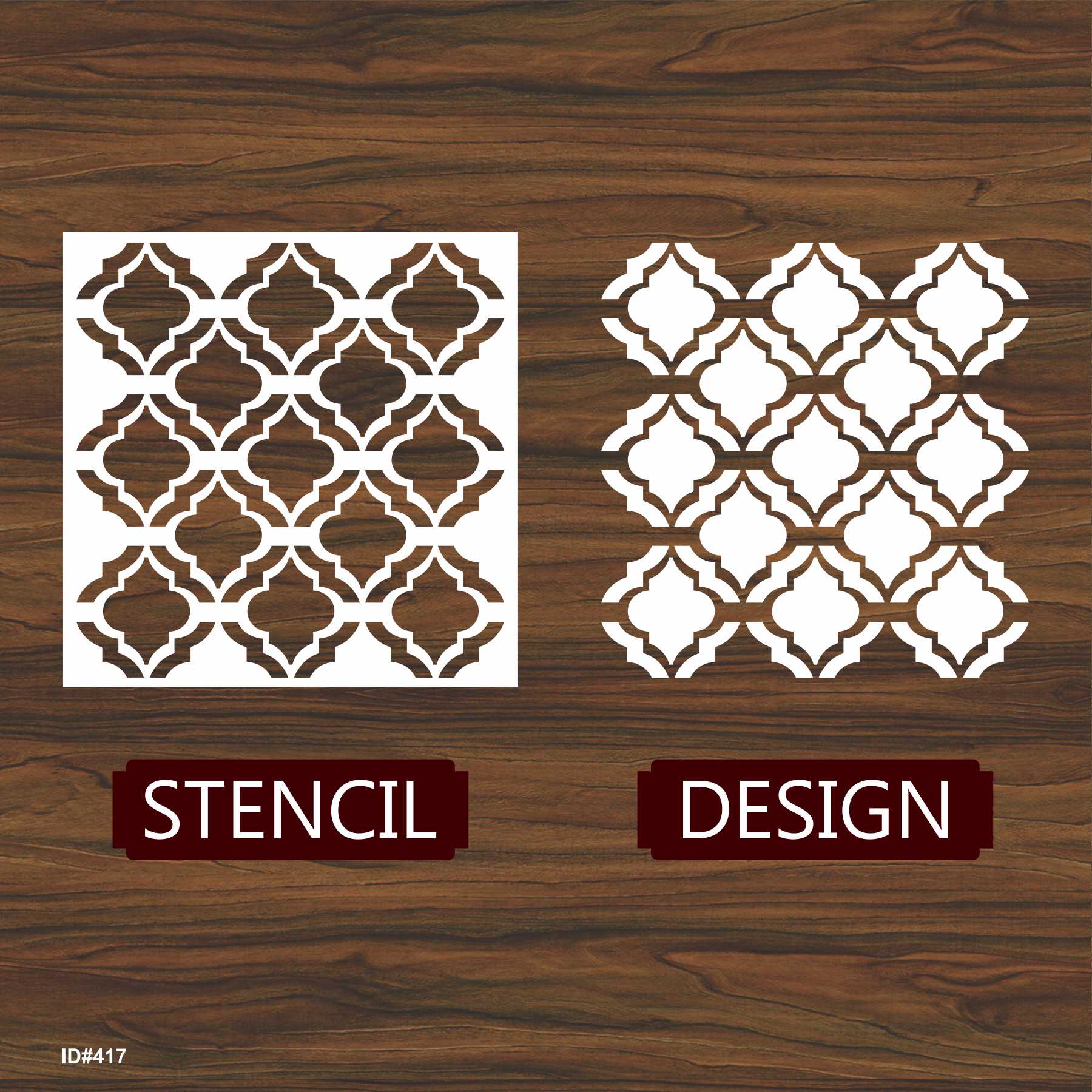 Double Pattern Moroccan stencil Reusable Stencil For Canvas And Wall Painting.ID#417 - Image 4