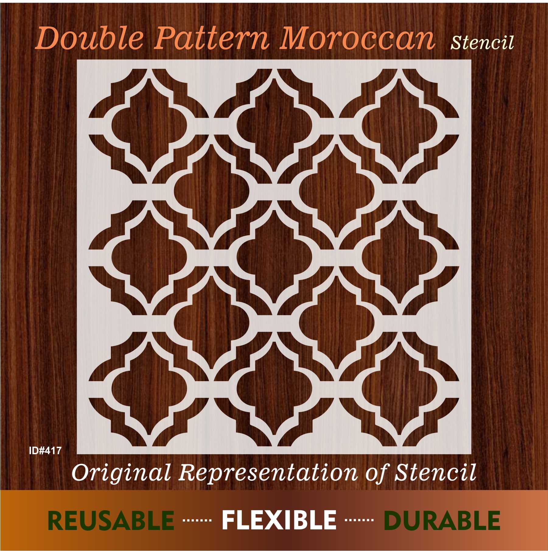 Double Pattern Moroccan stencil Reusable Stencil For Canvas And Wall Painting.ID#417 - Image 7