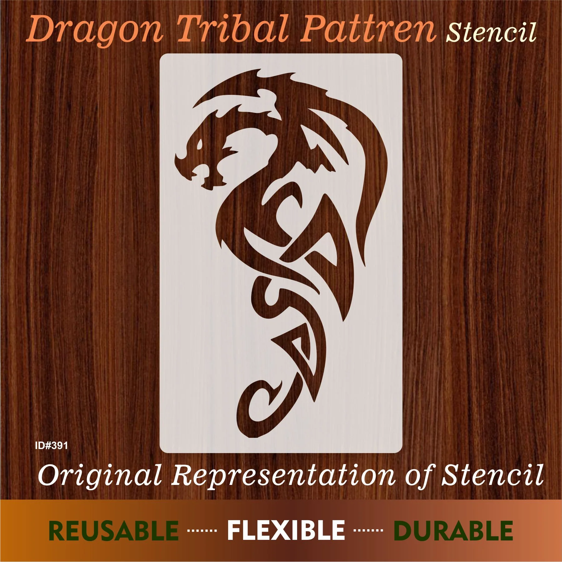 Dragons Reusable Stencil Reusable Stencil For Canvas And Wall Painting.ID# 391 - Image 8