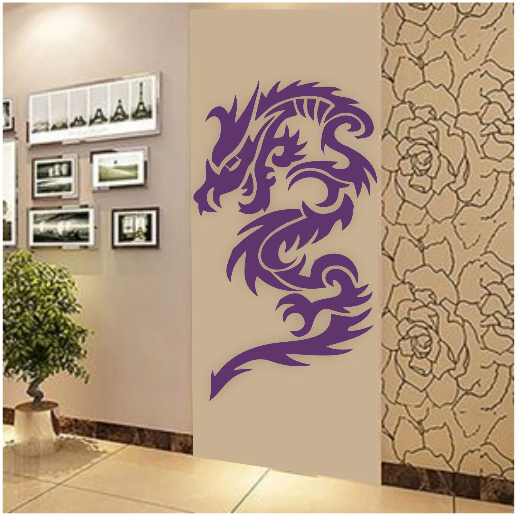 Dragons Reusable Stencil Reusable Stencil For Canvas And Wall Painting.ID# 393 - Image 3