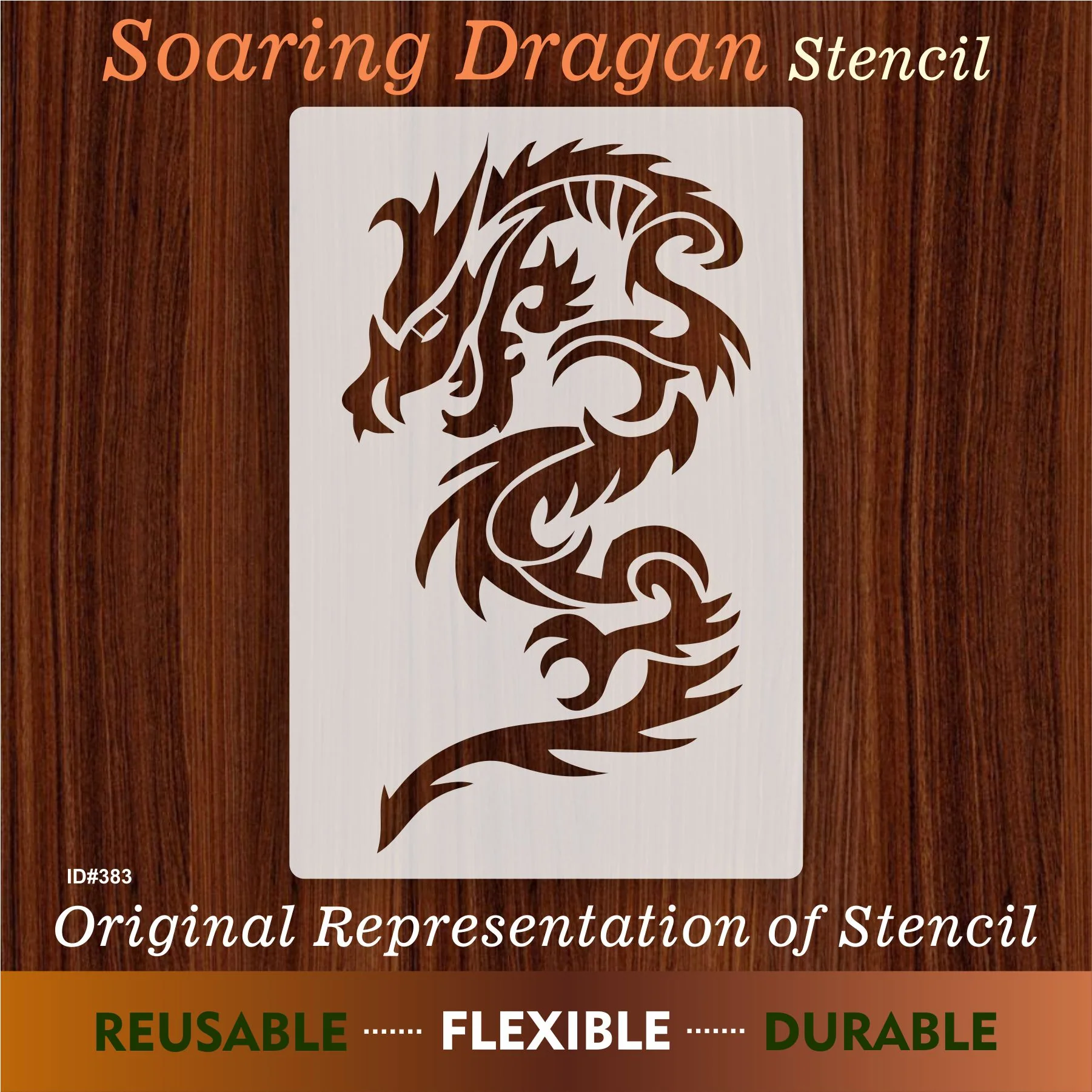 Dragons Reusable Stencil Reusable Stencil For Canvas And Wall Painting.ID# 393 - Image 6