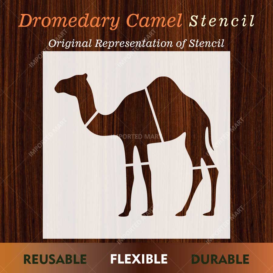 Dromedary Camel Stencil for Wall, Wood & Fabric Art – Desert Animal Silhouette Design – ID# 799 - Image 2