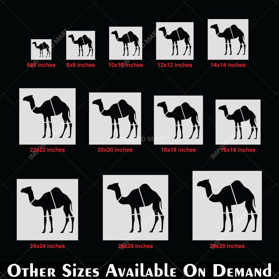 Dromedary Camel Stencil for Wall, Wood & Fabric Art – Desert Animal Silhouette Design – ID# 799 - Image 5