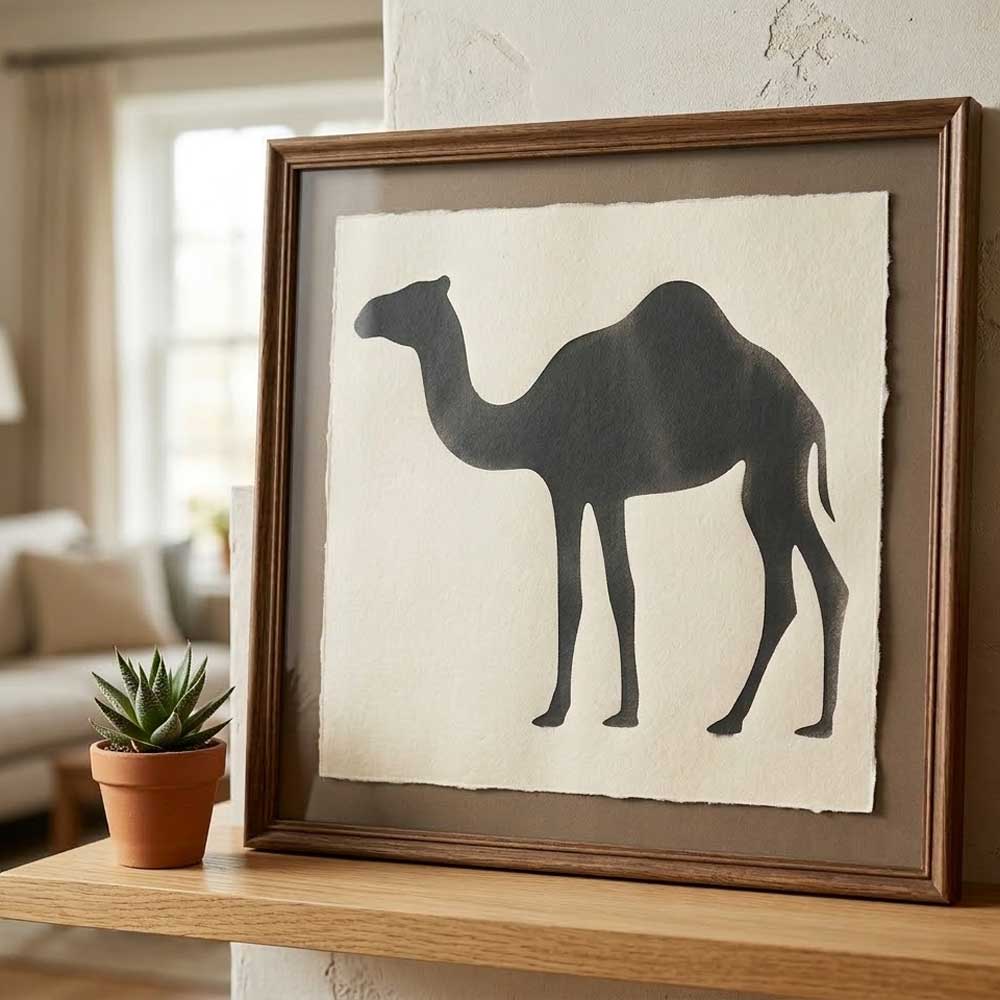 Dromedary Camel Stencil for Wall, Wood & Fabric Art – Desert Animal Silhouette Design – ID# 799 - Image 7