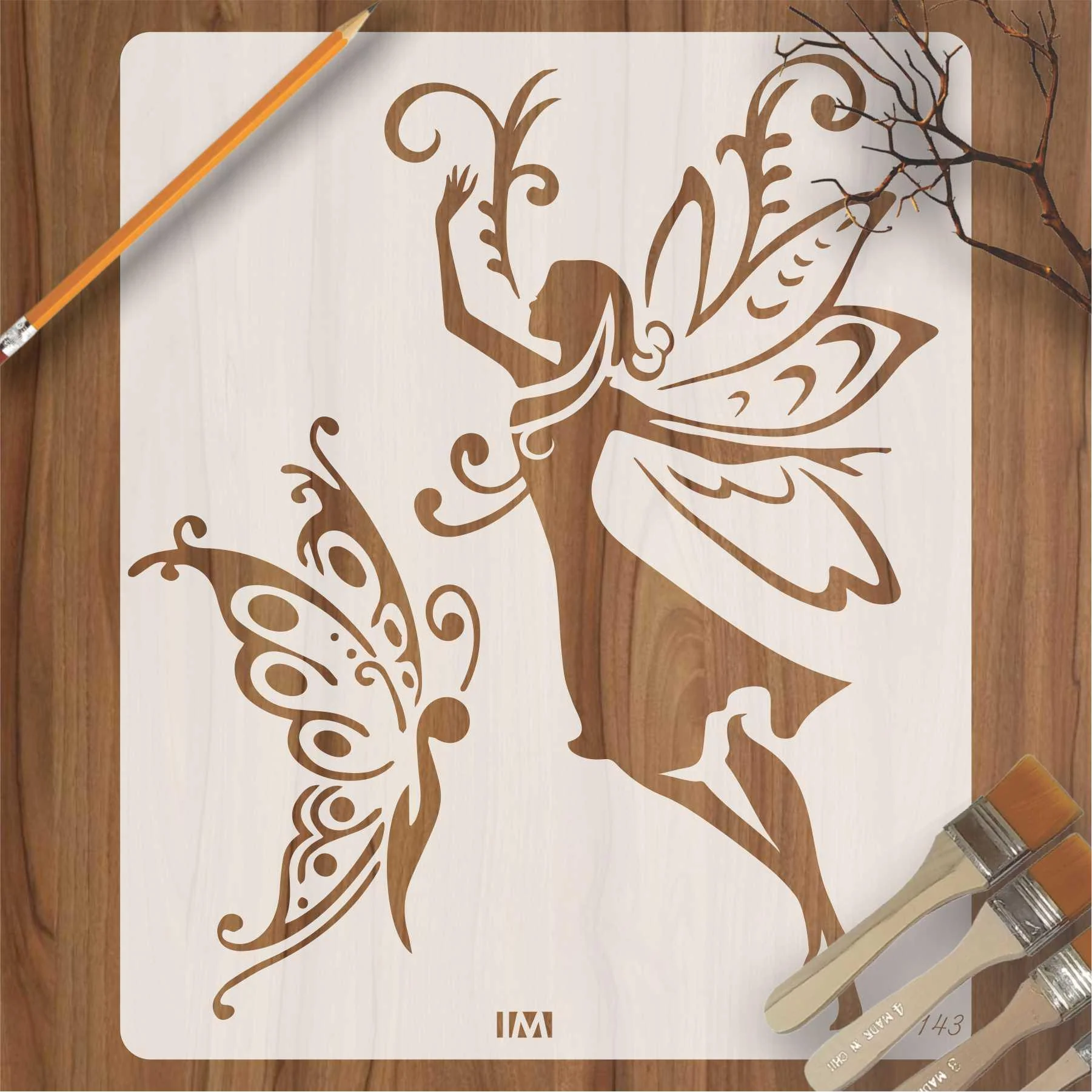 Easy Fairy & Butterfly Reusable Stencil For Canvas And Wall Painting.ID#143