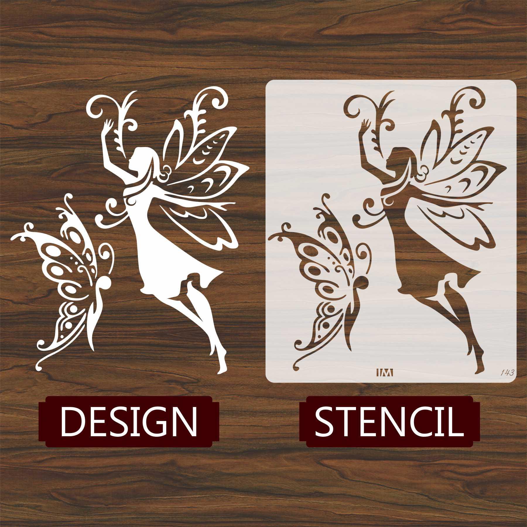 Easy Fairy & Butterfly Reusable Stencil For Canvas And Wall Painting.ID#143 - Image 2